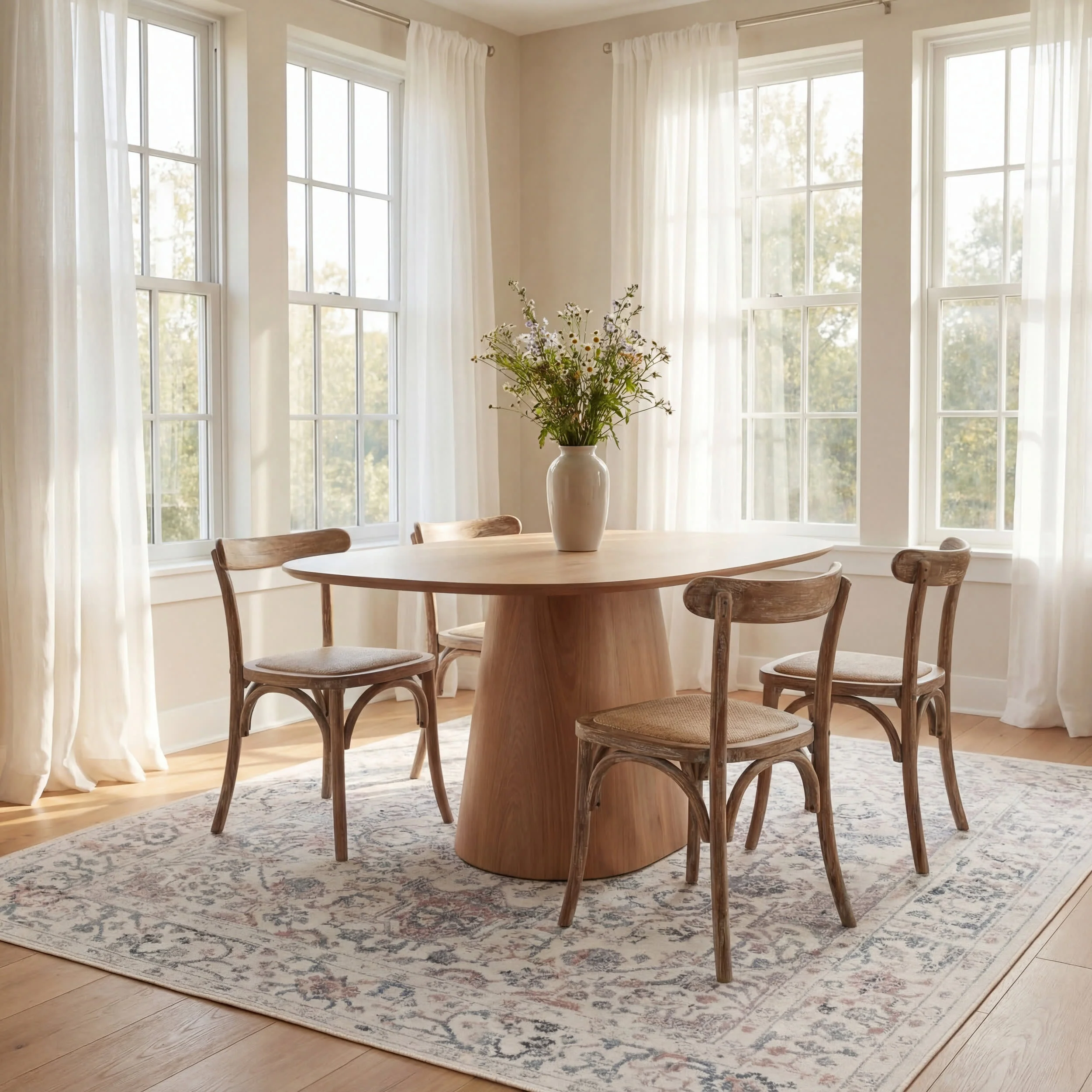 Charlisa Washable Faded Snowflake Rug | Blue - Image 6