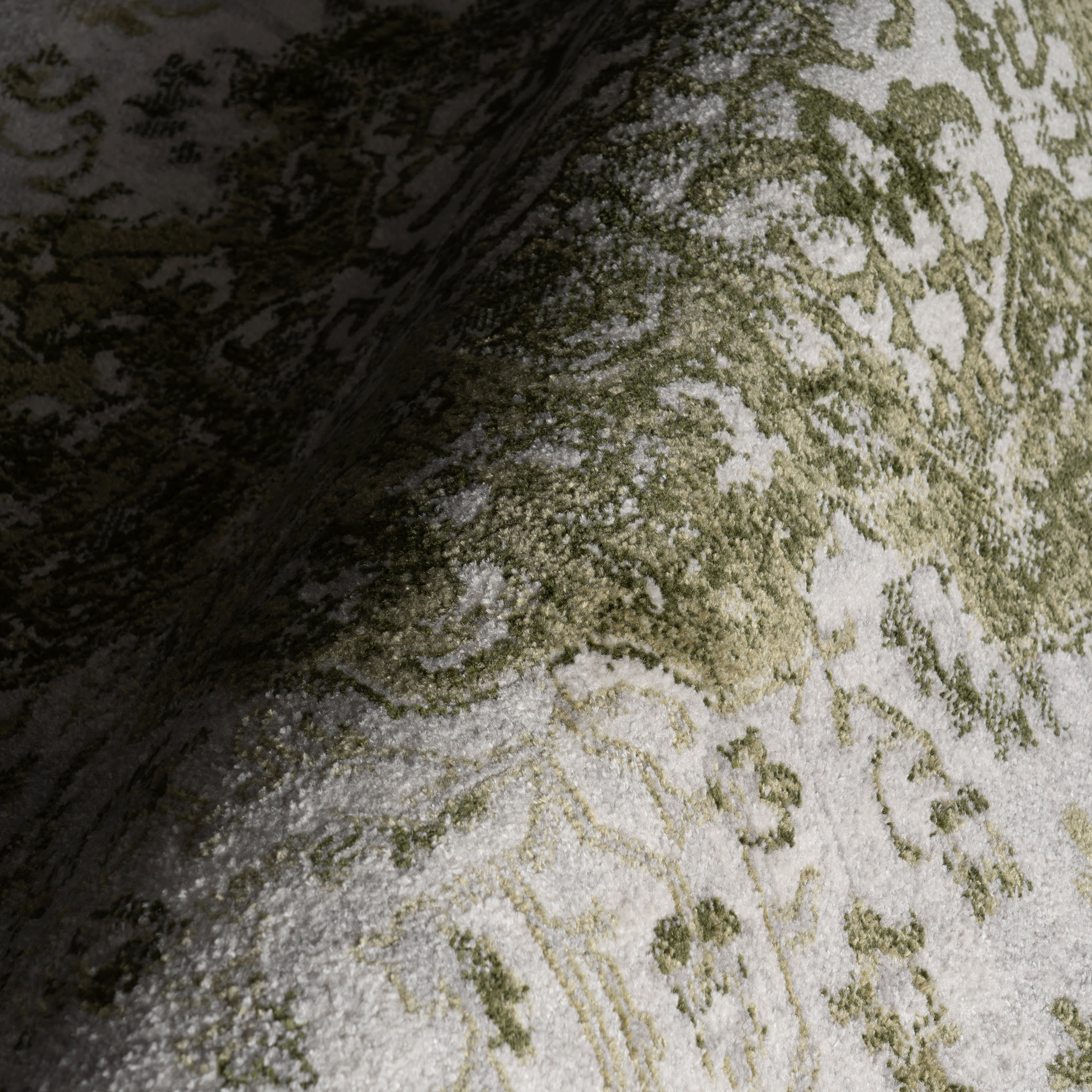 Charlisa Washable Faded Snowflake Rug | Green - Image 3