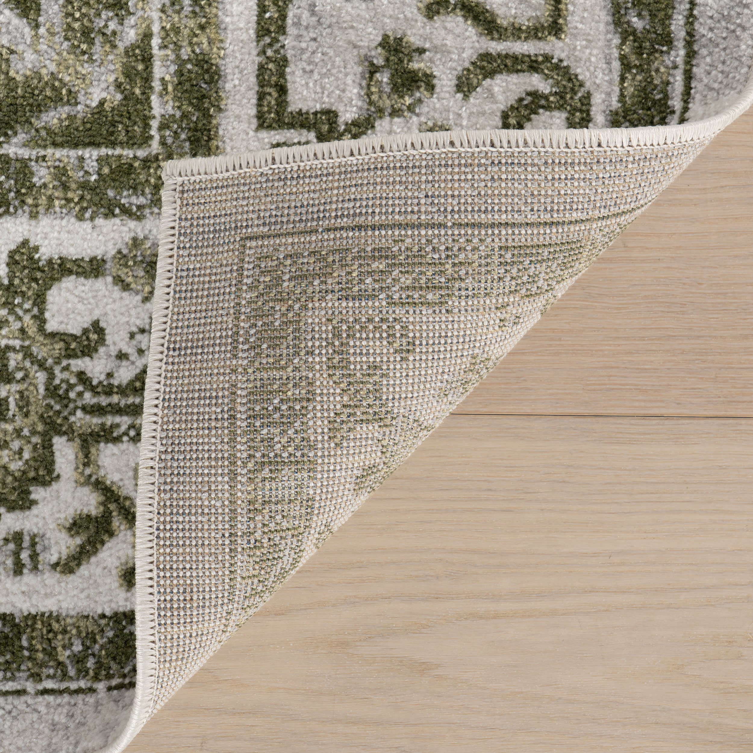 Charlisa Washable Faded Snowflake Rug | Green - Image 8