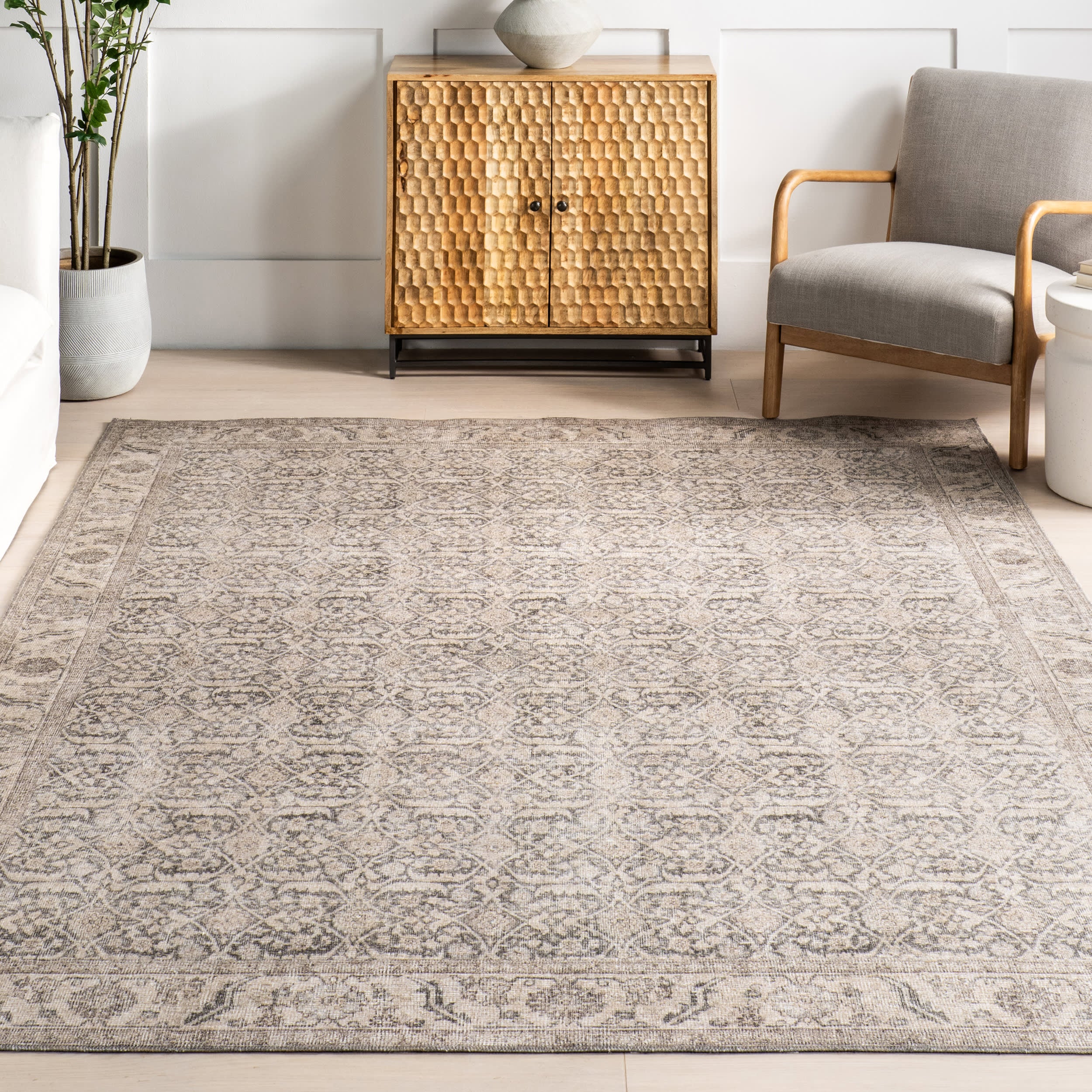 Chatham Antiqued Jute-Blend Rug | Grey - Image 5