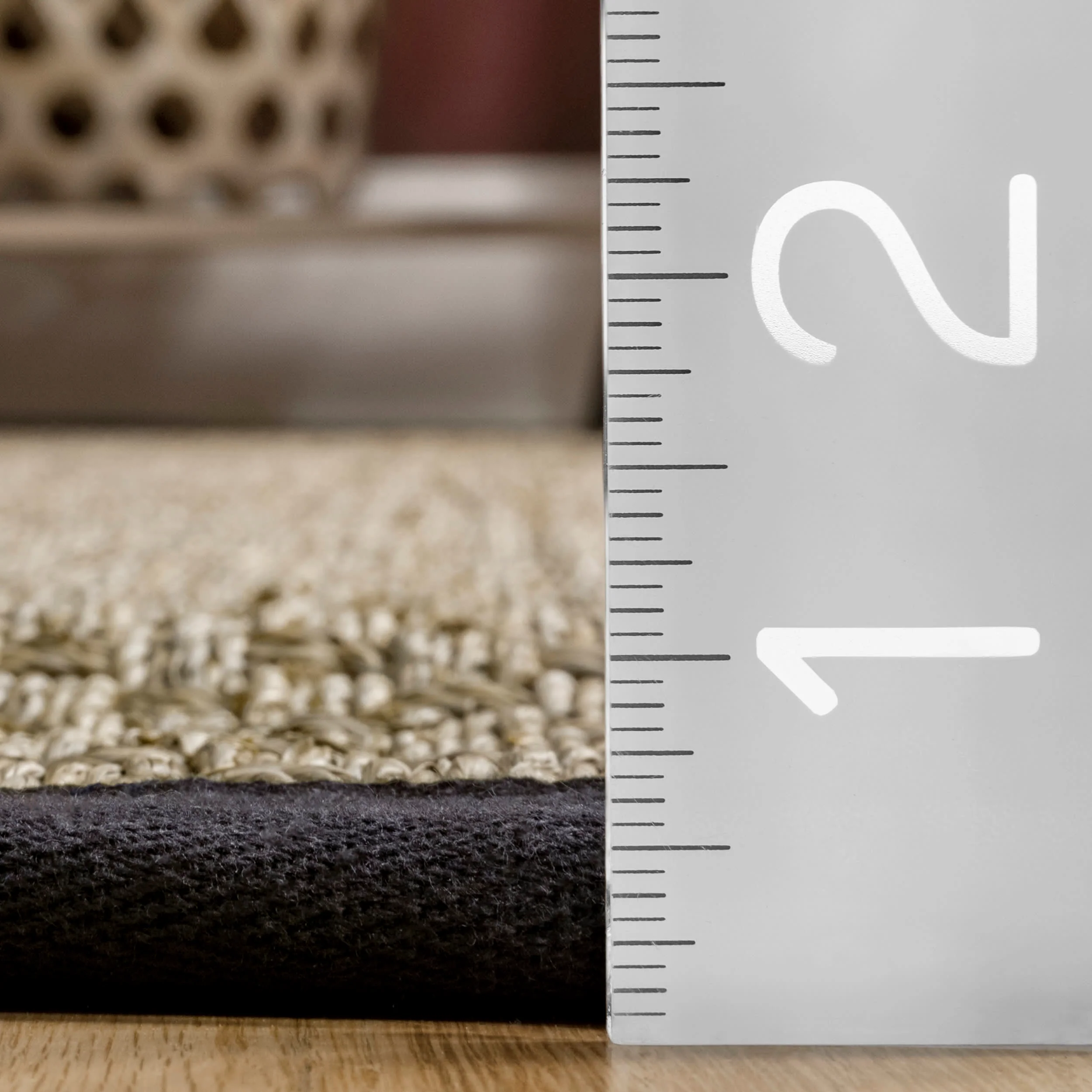 Checker Weave Seagrass Rug | Black - Image 5