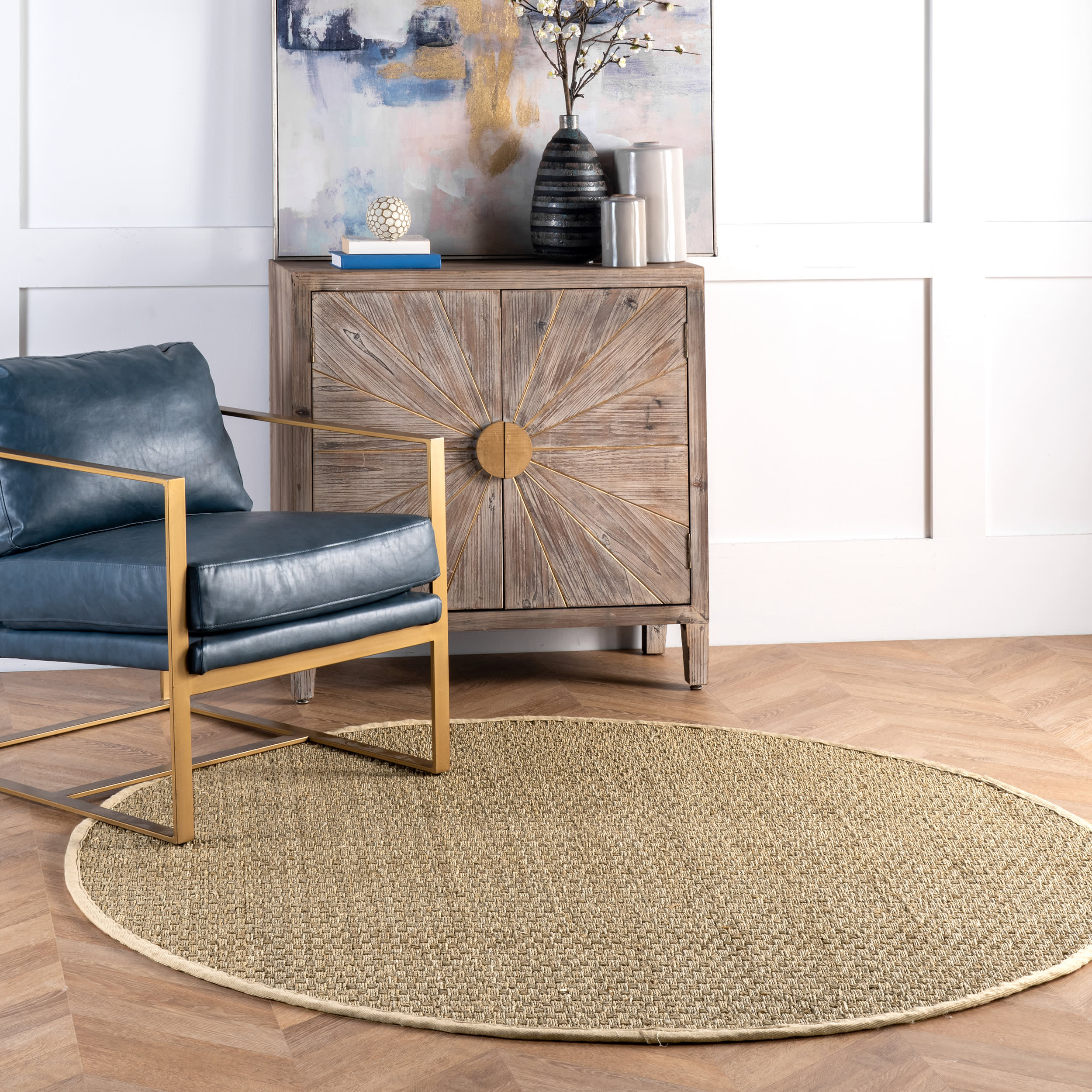 Checker Weave Seagrass Rug | Natural - Image 2