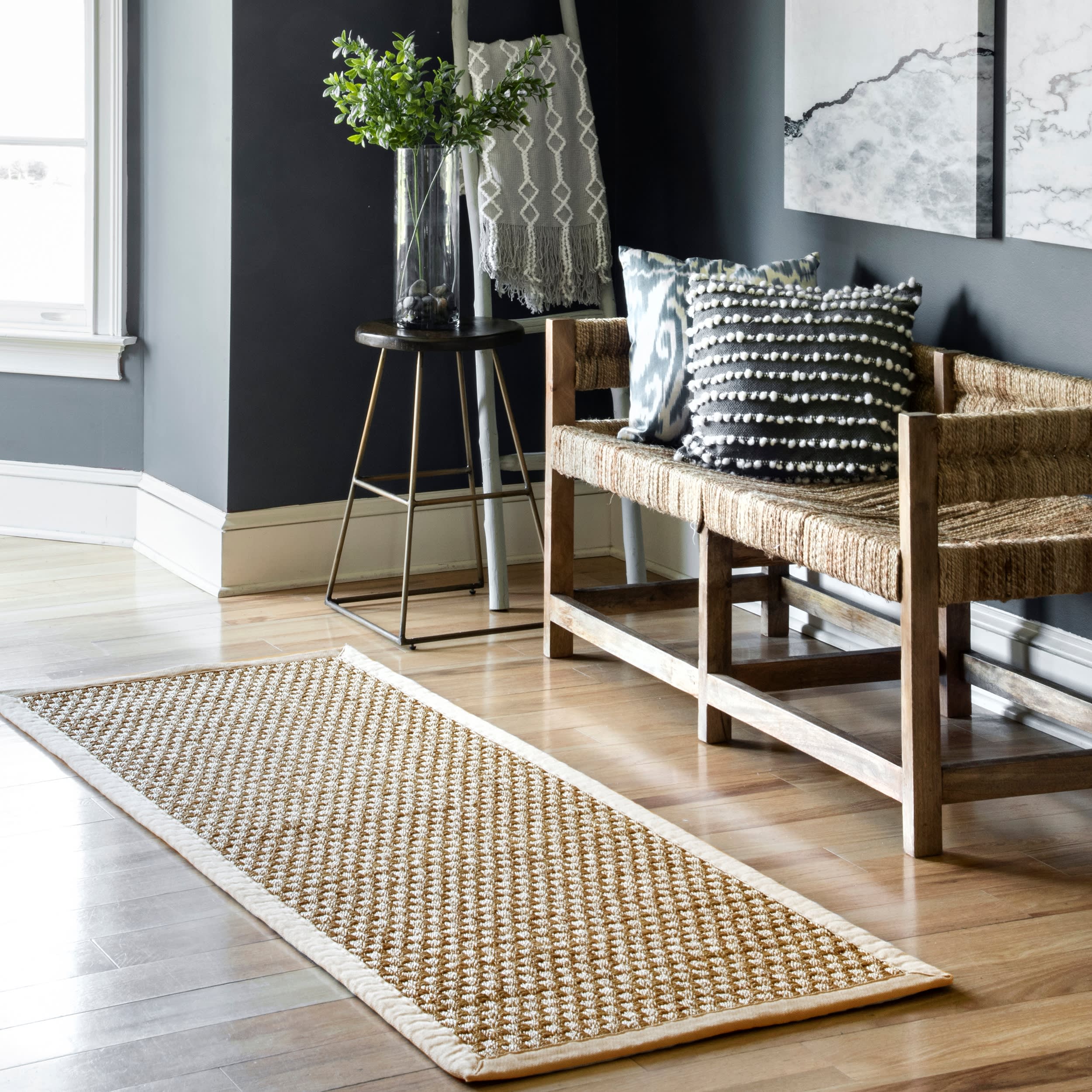 Checker Weave Seagrass Rug | Natural - Image 2