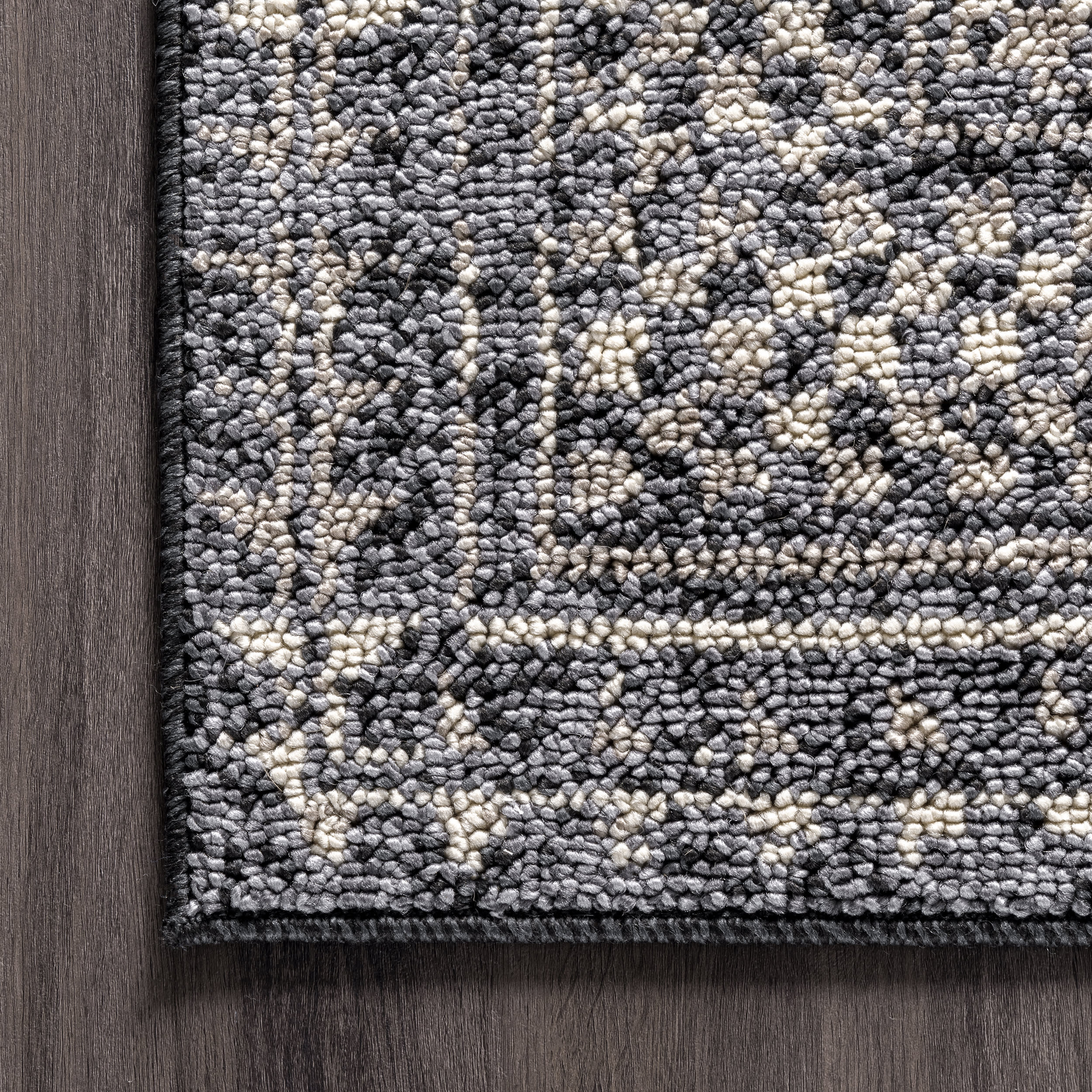 Checkered Diamonds Rug | Grey - Image 3