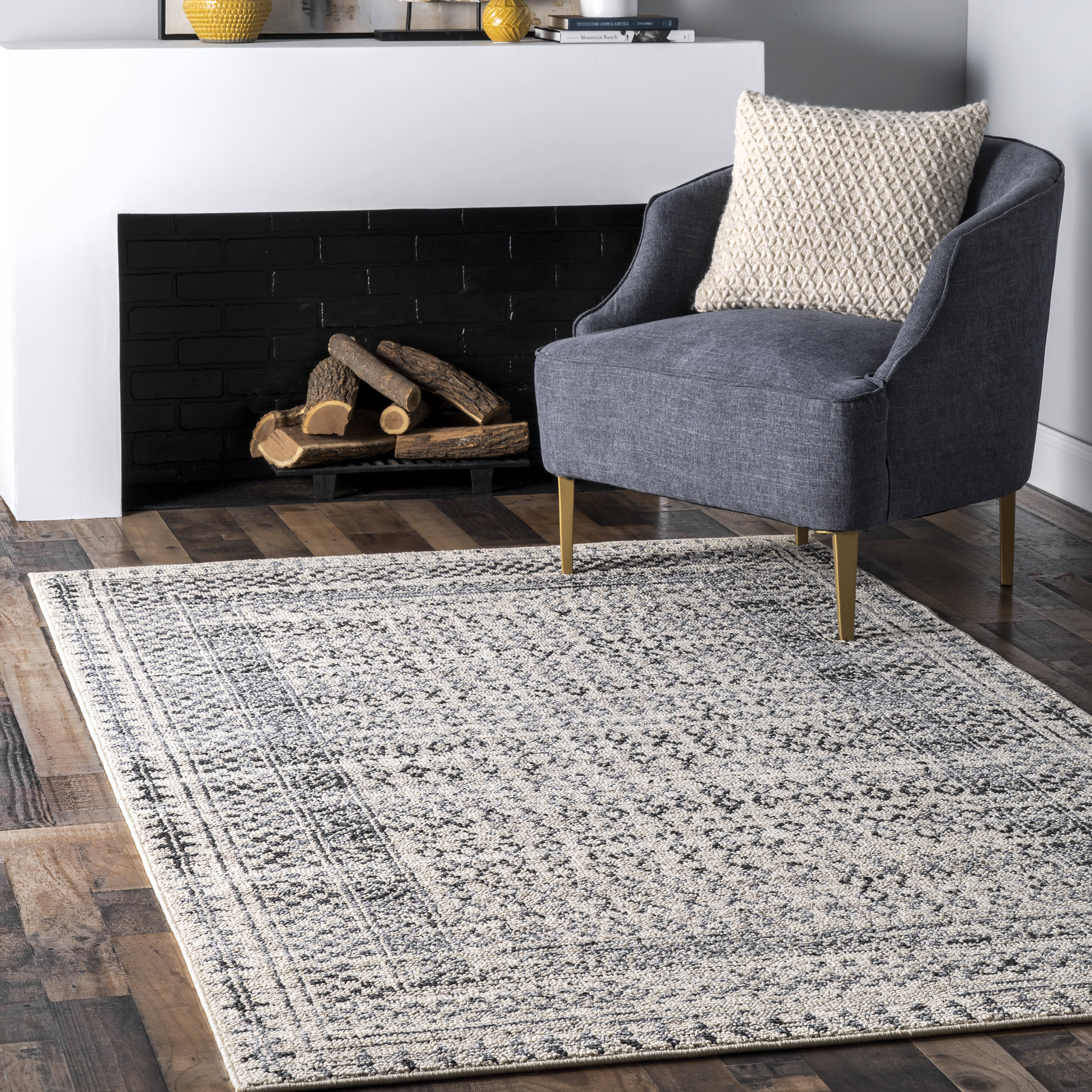 Checkered Diamonds Rug | Light Grey - Image 2