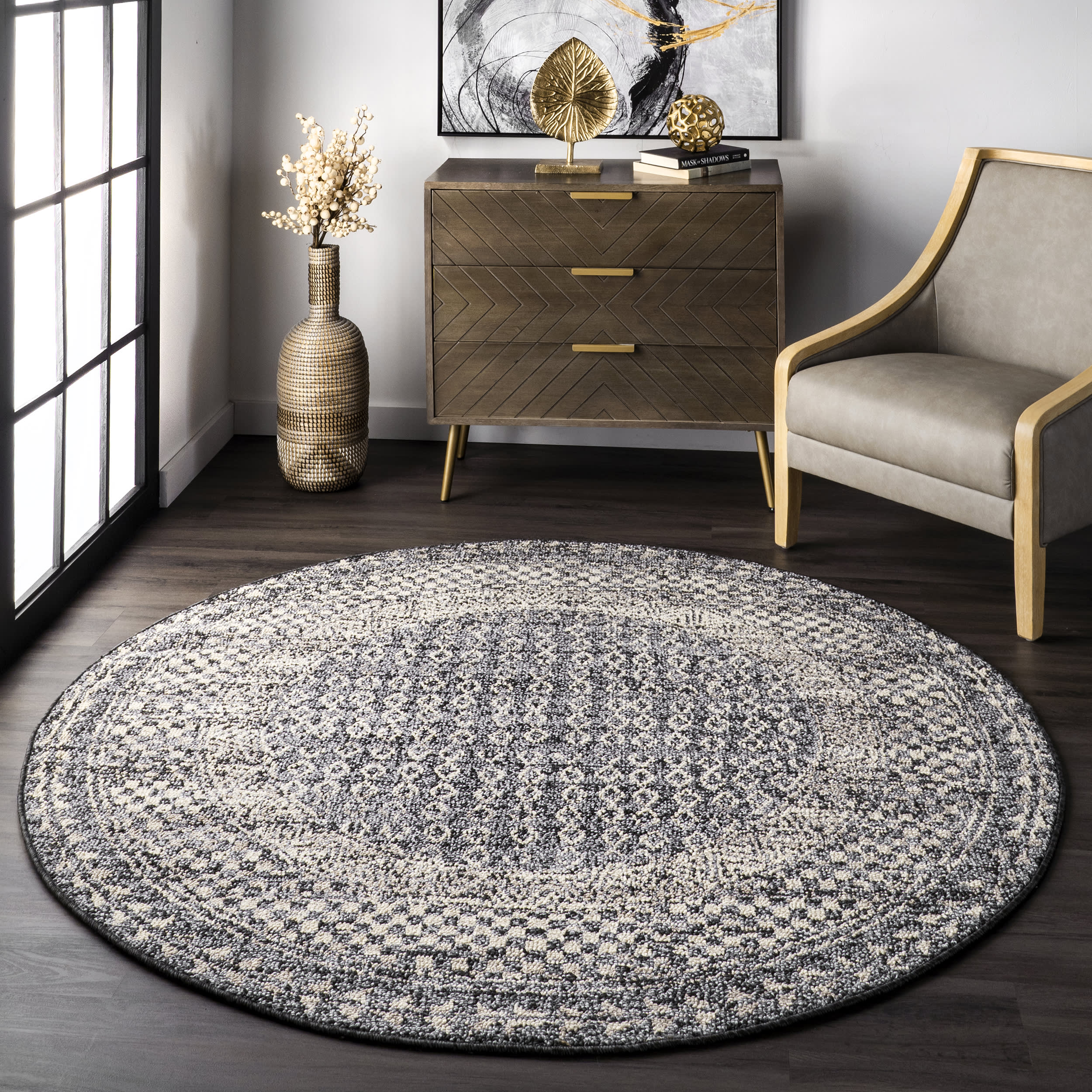 Checkered Diamonds Tassel Rug | Grey - Image 2