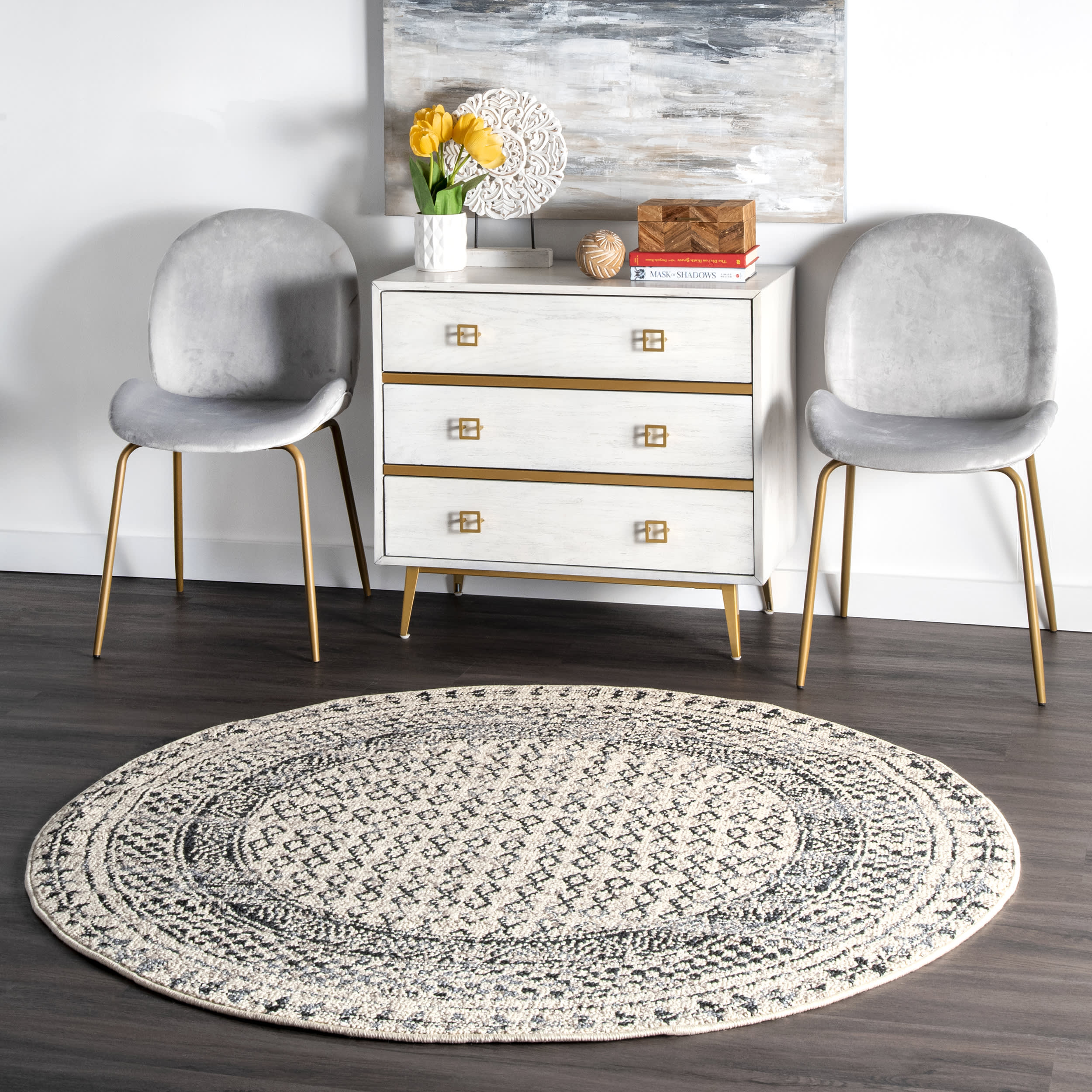 Checkered Diamonds Tassel Rug | Ivory - Image 2