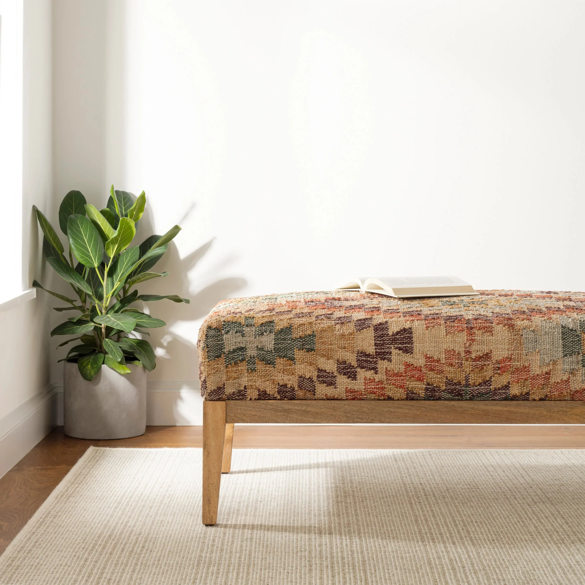 Checkers Woven Wool Custom Rug | Natural - Image 2