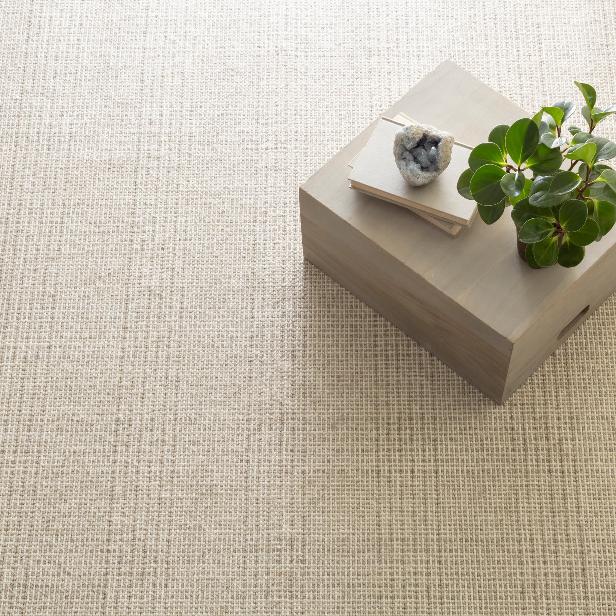 Checkers Woven Wool Custom Rug | Natural - Image 3