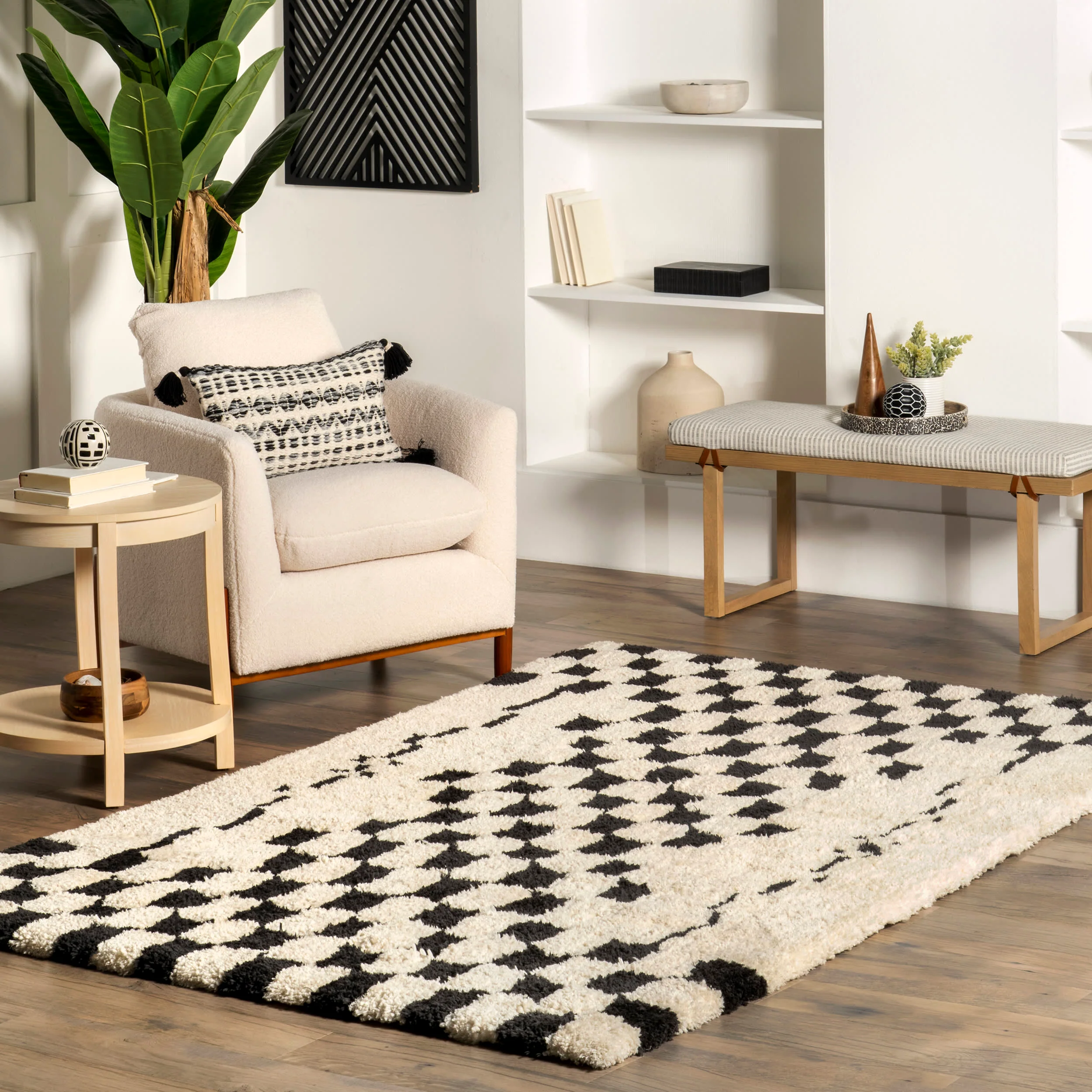 Cheryl Modern Shag Rug | Ivory - Image 2