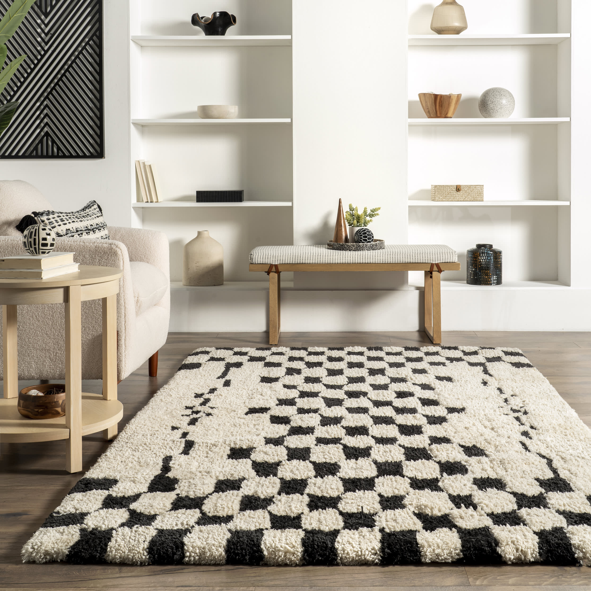 Cheryl Modern Shag Rug | Ivory - Image 4