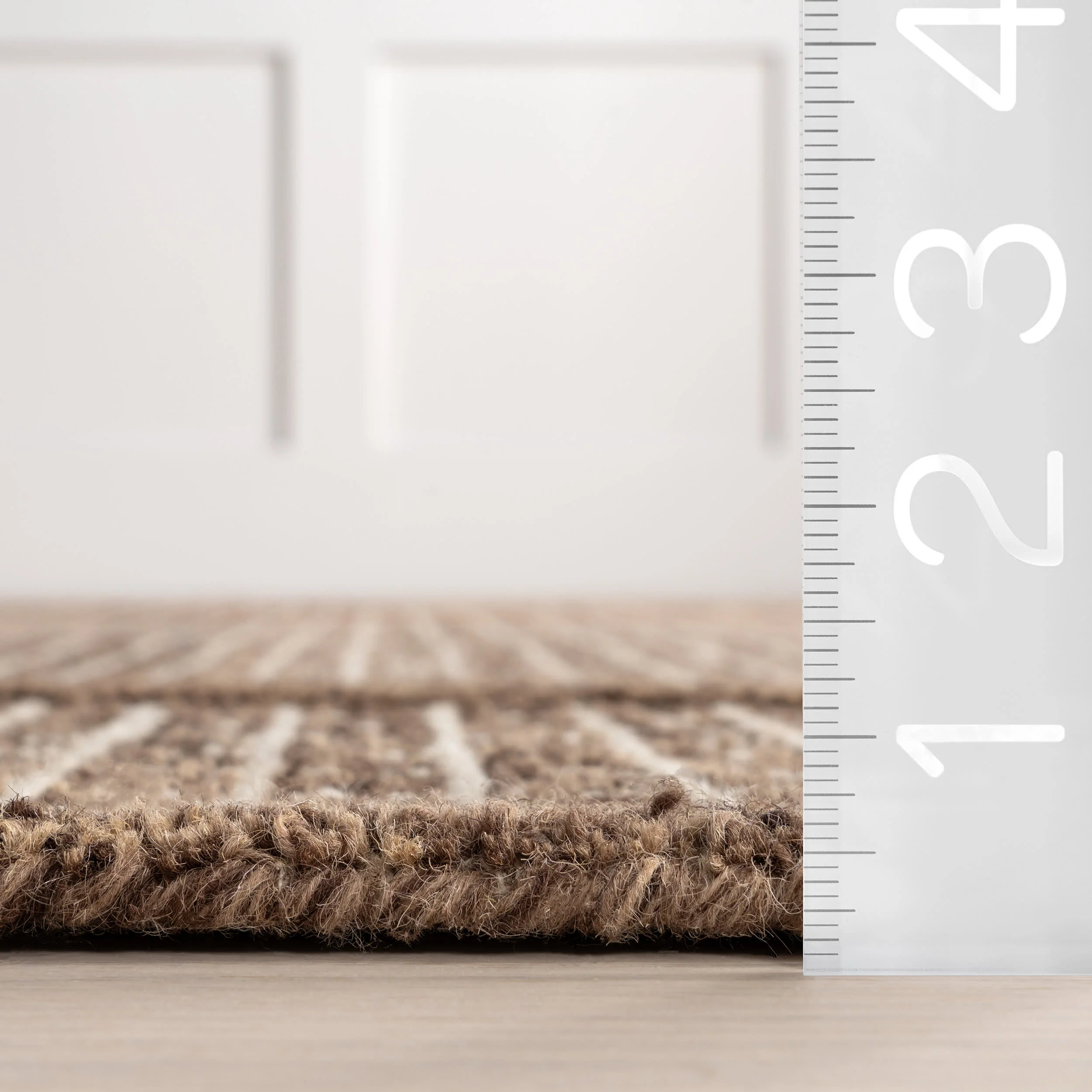 Chessie Checked Wool Rug | Brown - Image 6