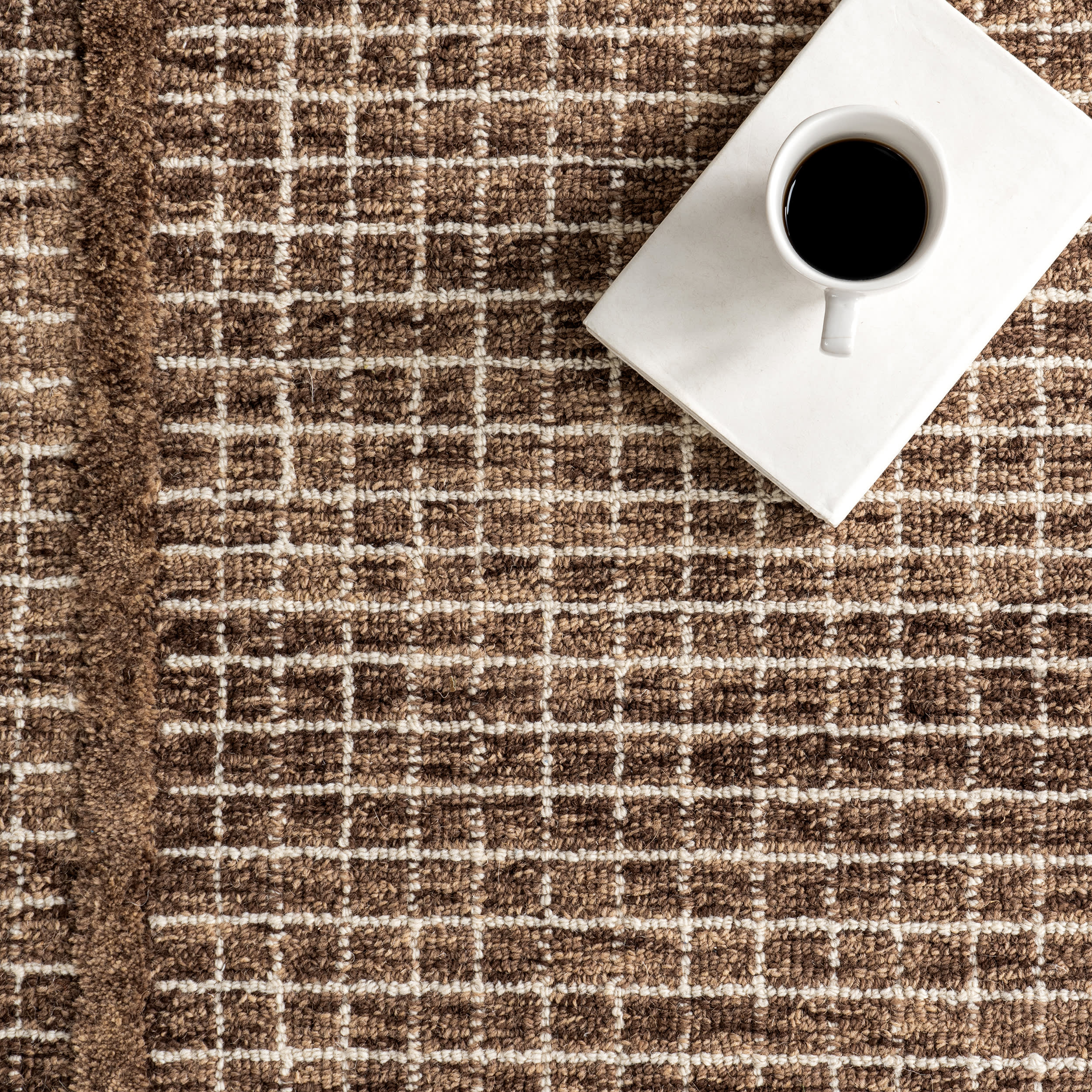 Chessie Checked Wool Rug | Brown - Image 8