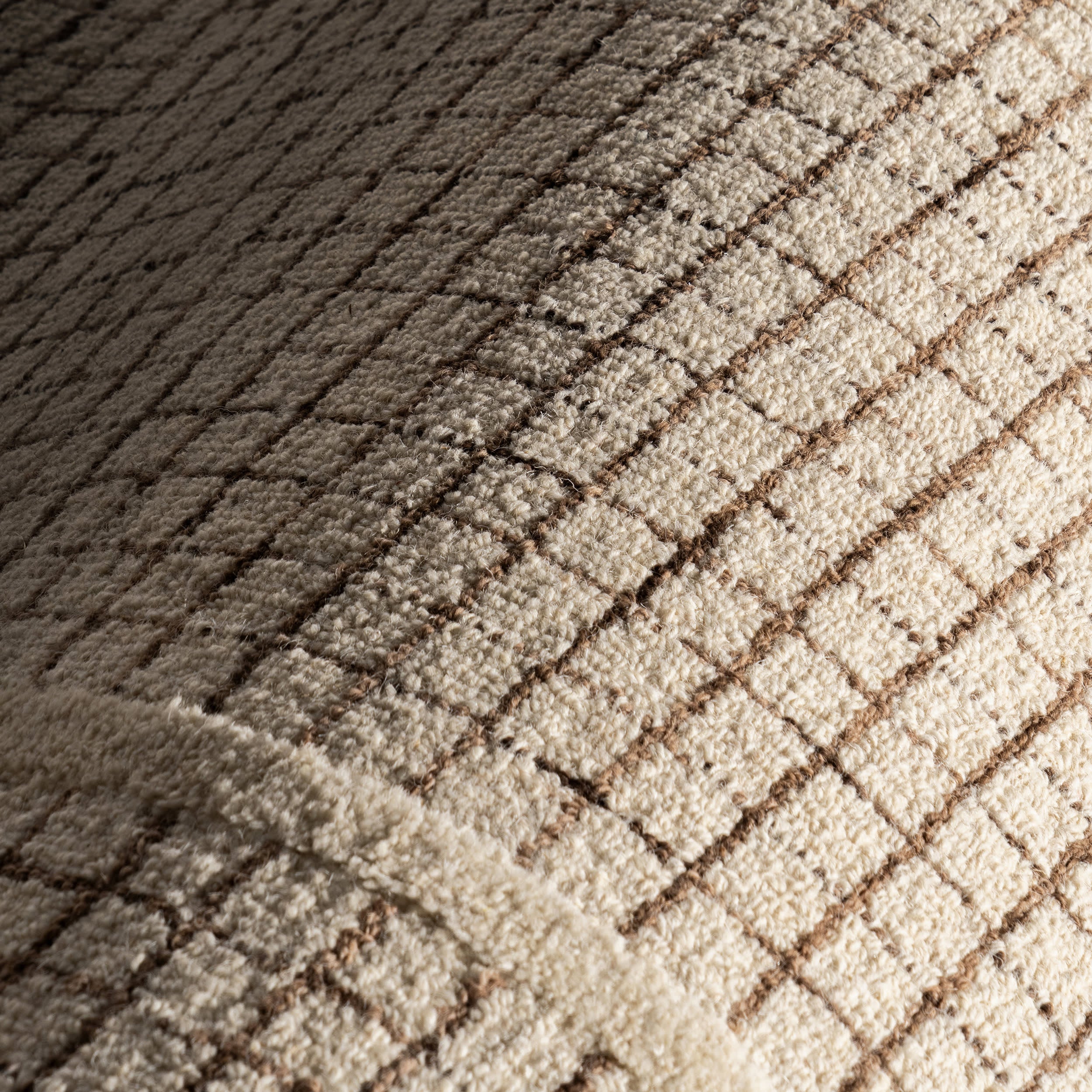 Chessie Checked Wool Rug | Ivory - Image 3