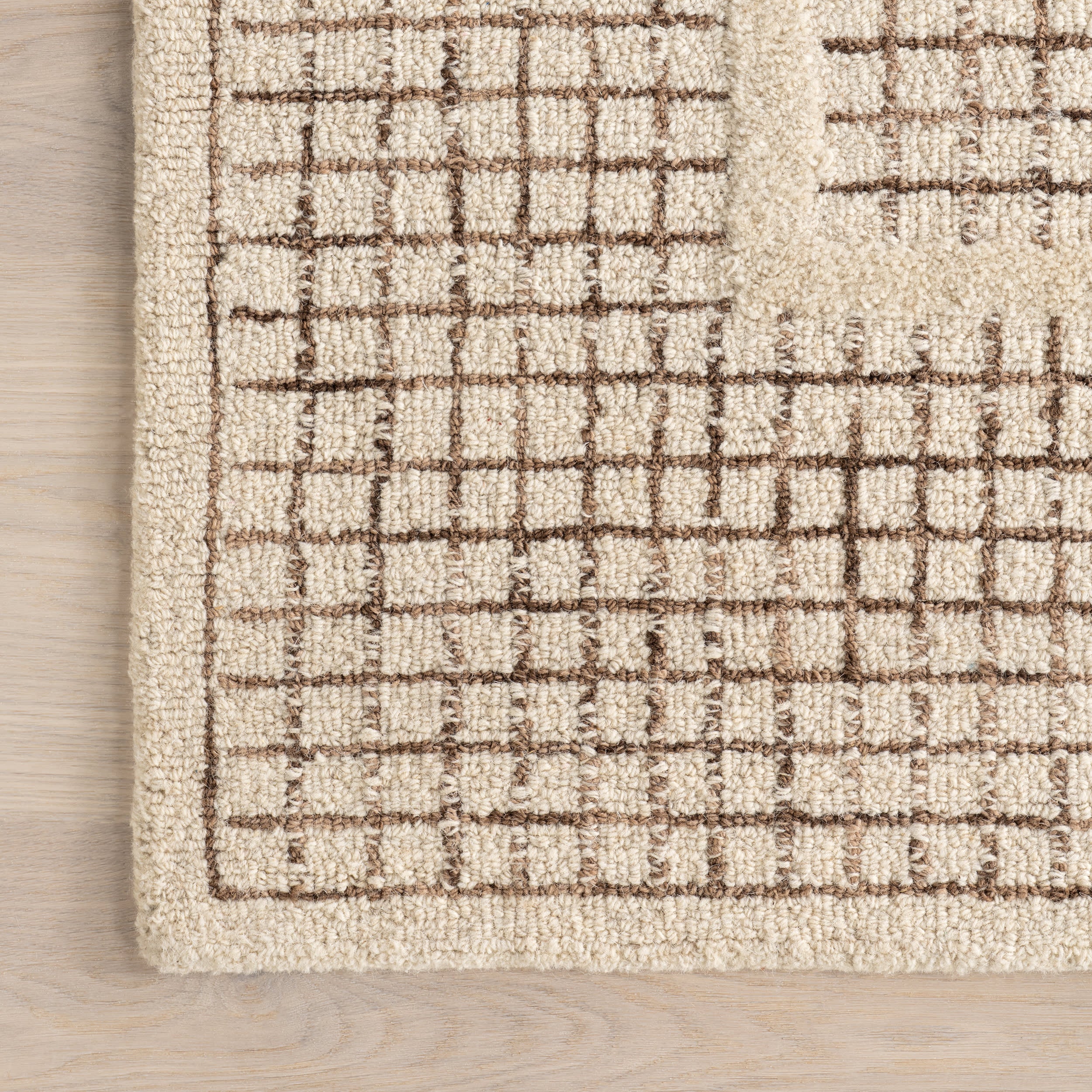 Chessie Checked Wool Rug | Ivory - Image 4