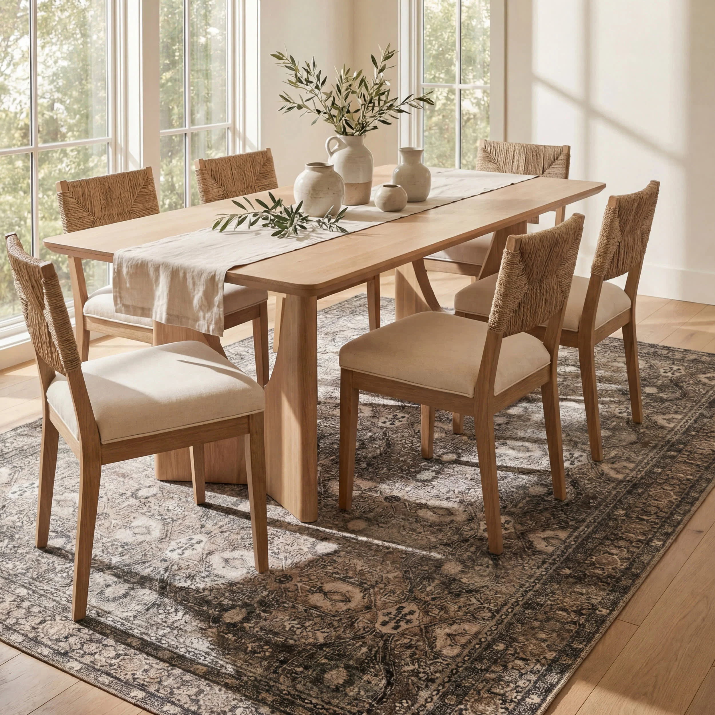 Chester Antiqued Jute-Blend Rug | Brown - Image 7