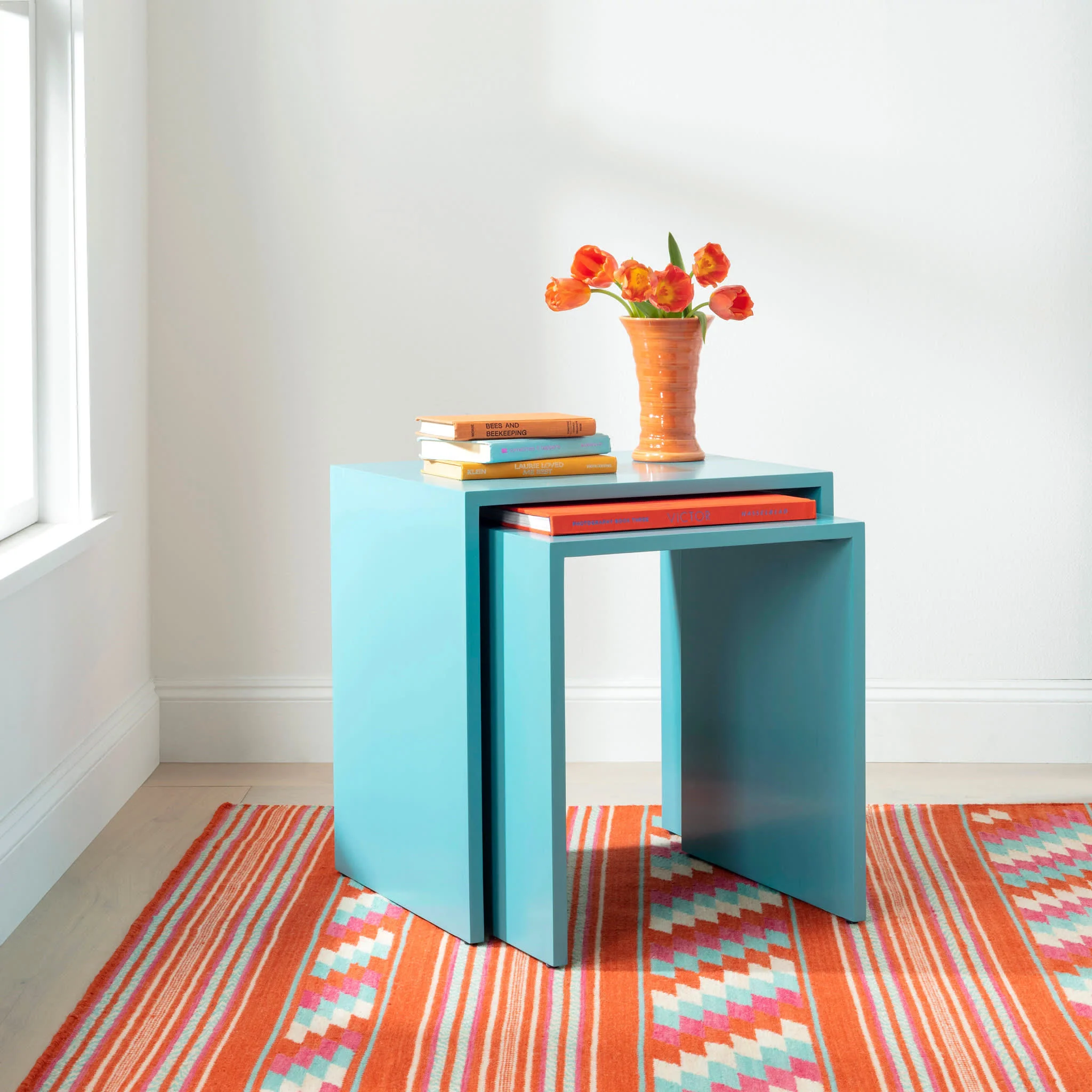 Chester Kilim Handwoven Wool Rug | Orange - Image 2
