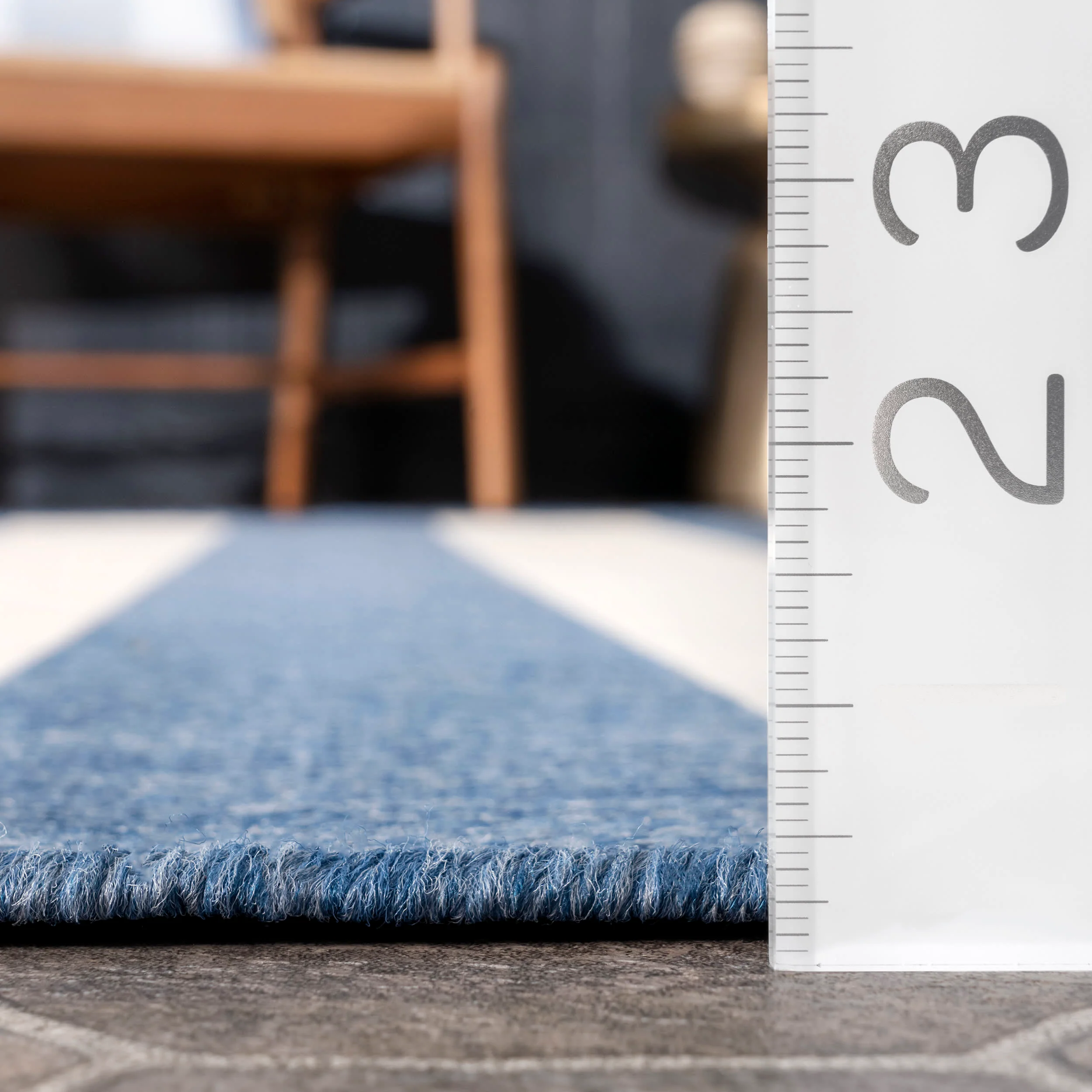 Chevron Stripes Indoor/Outdoor Rug | Blue - Image 5