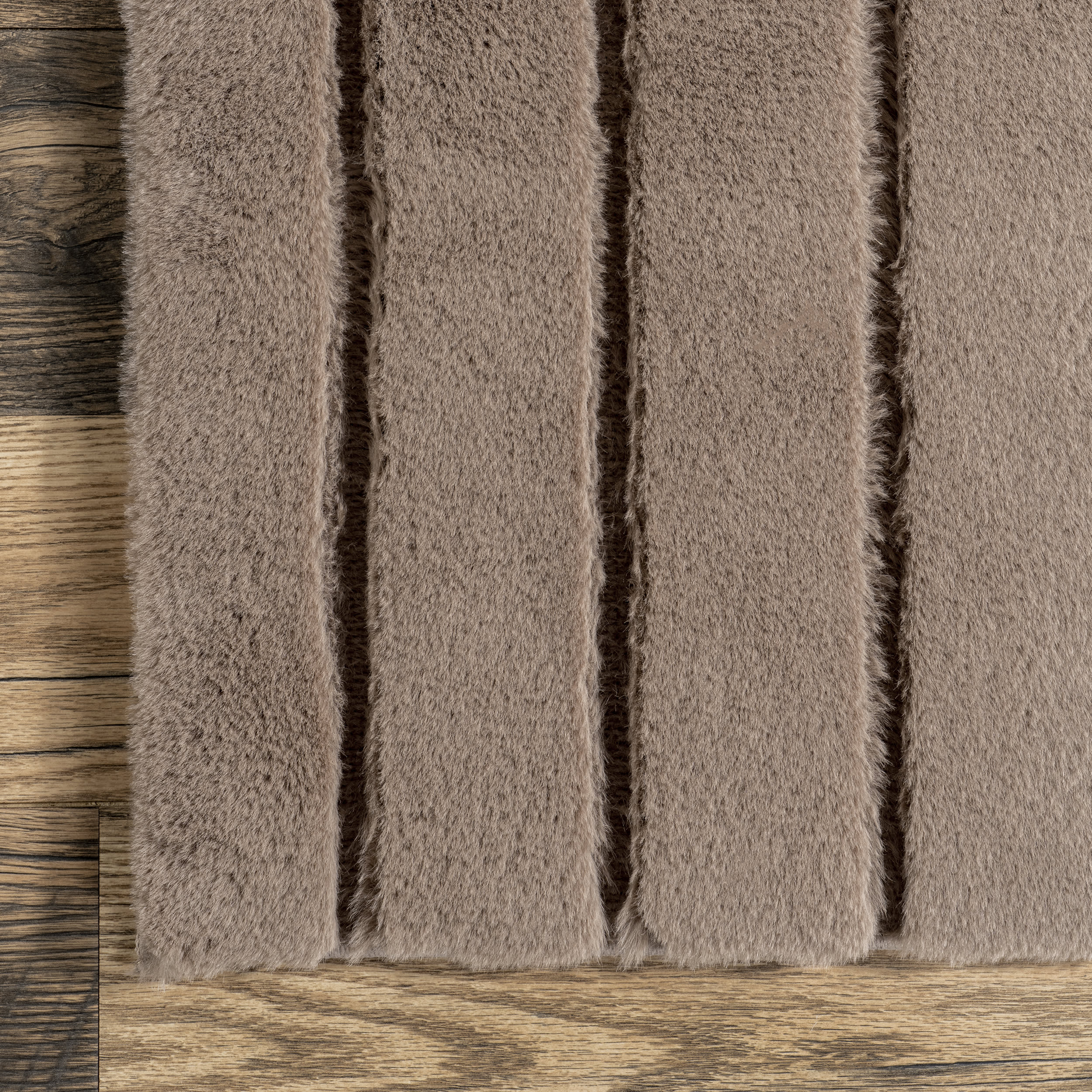 Chiarra Woven Arc Plush Cloud Washable Rug | Brown - Image 3