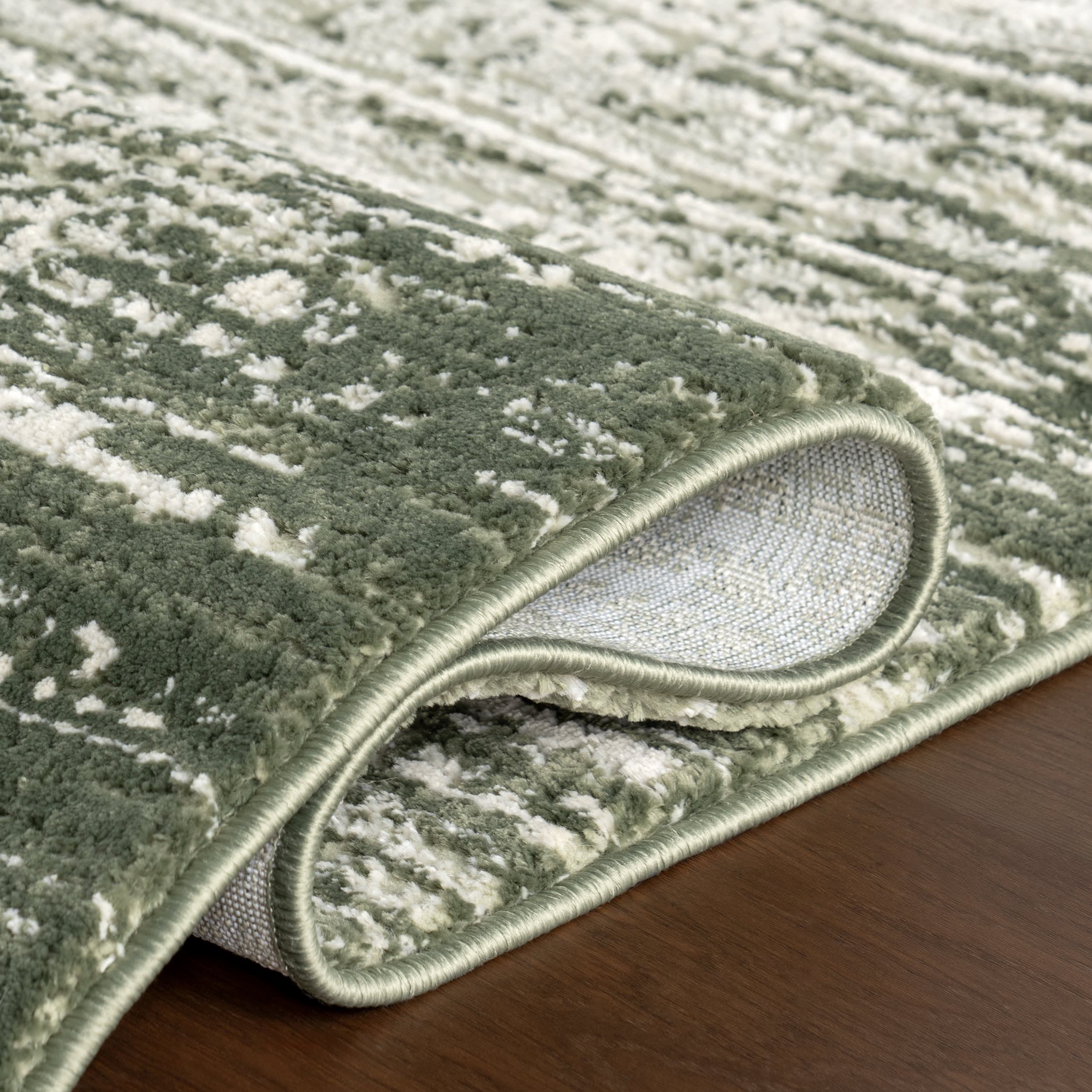 Chitwan Plush Textured Washable Rug | Green - Image 8