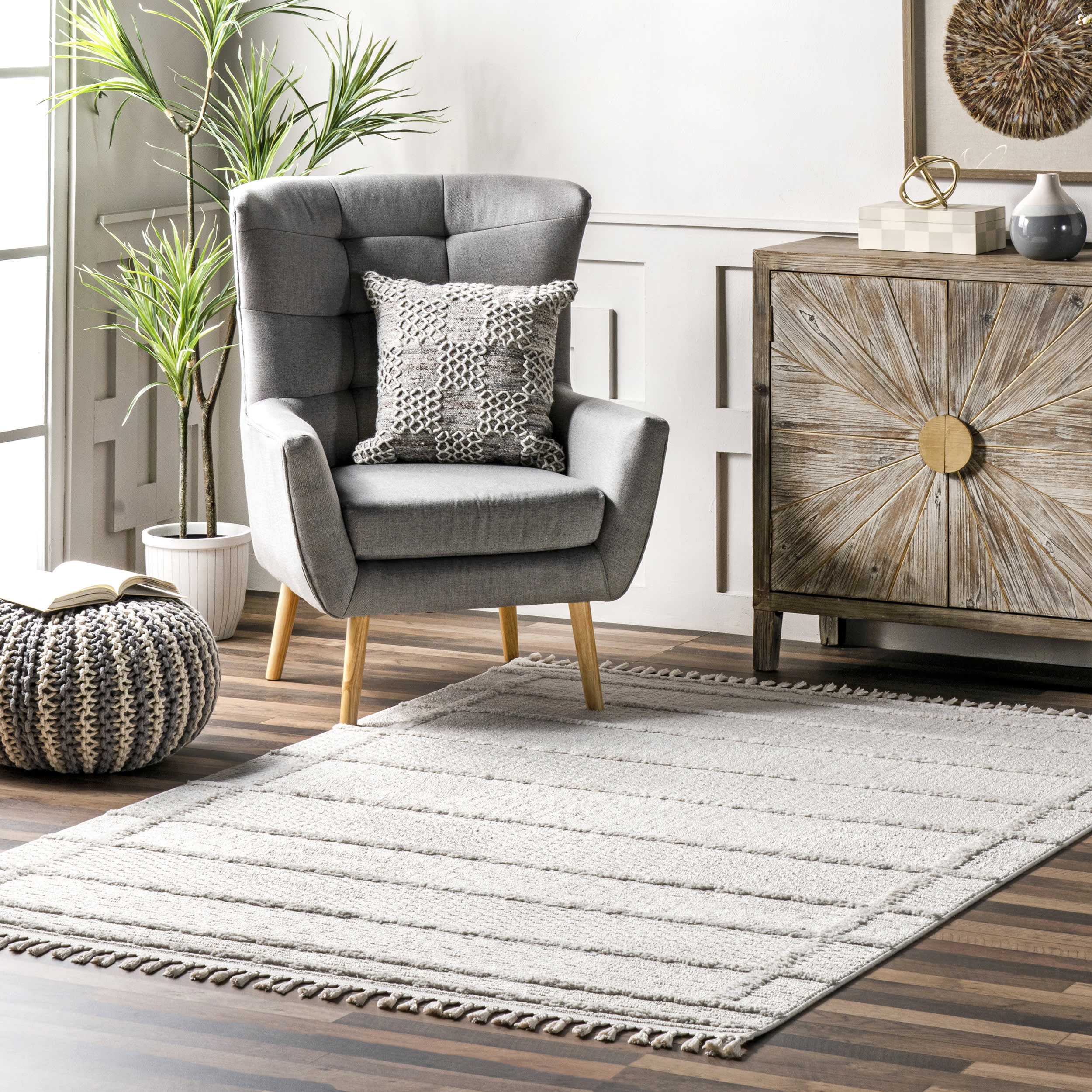 Christin Crosshatch Rug | Beige - Image 2