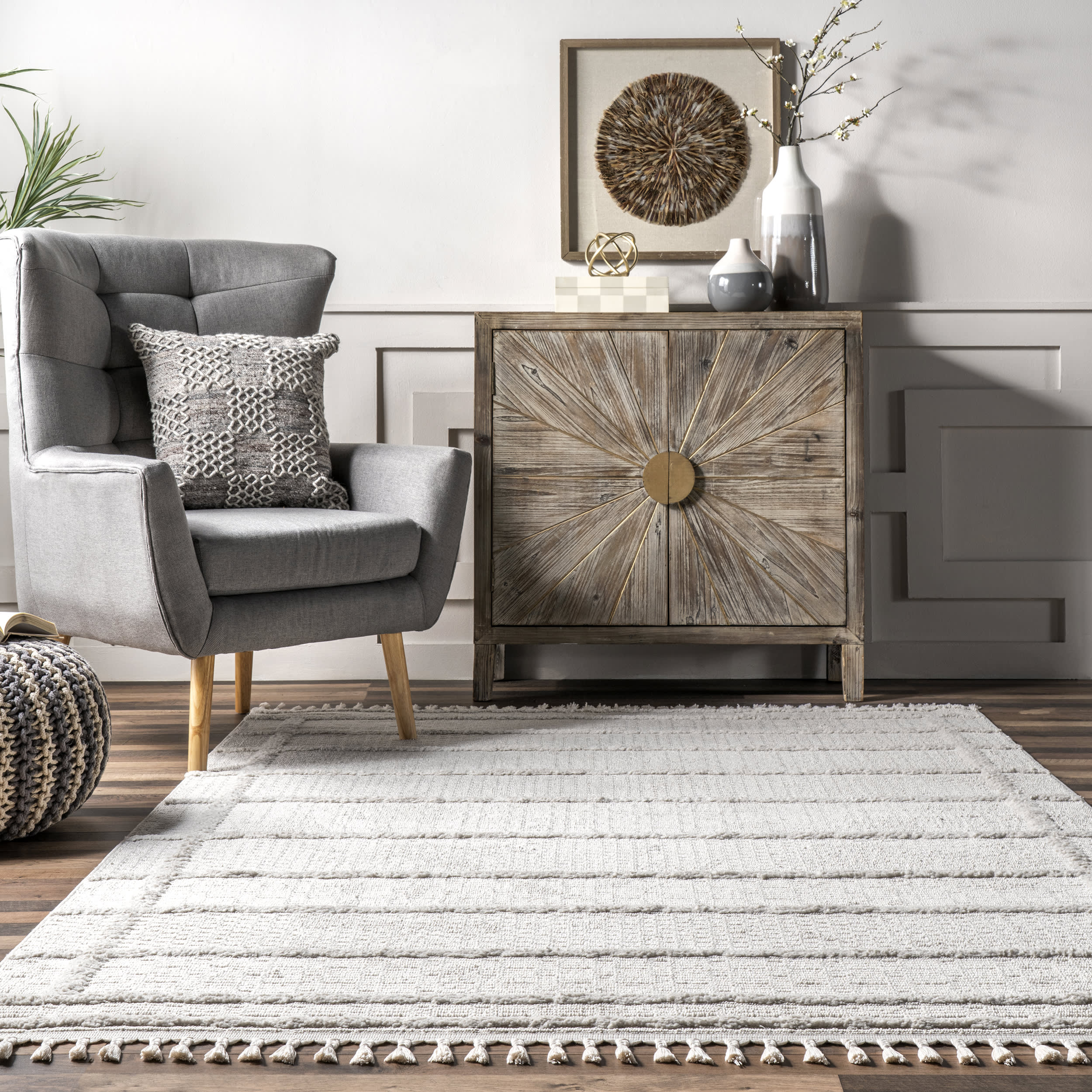 Christin Crosshatch Rug | Beige - Image 4