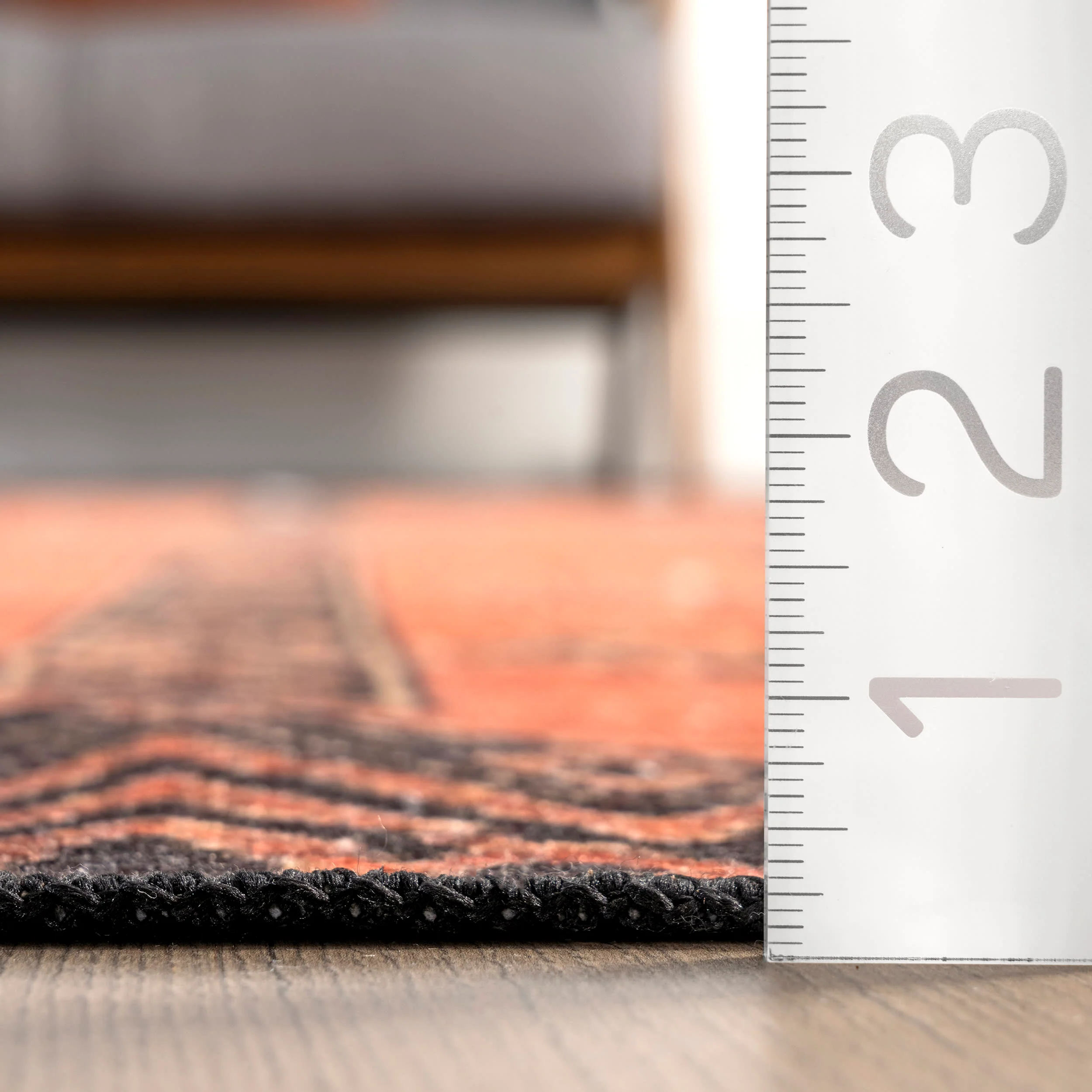 Christine Washable Paneled Rug | Rust - Image 5