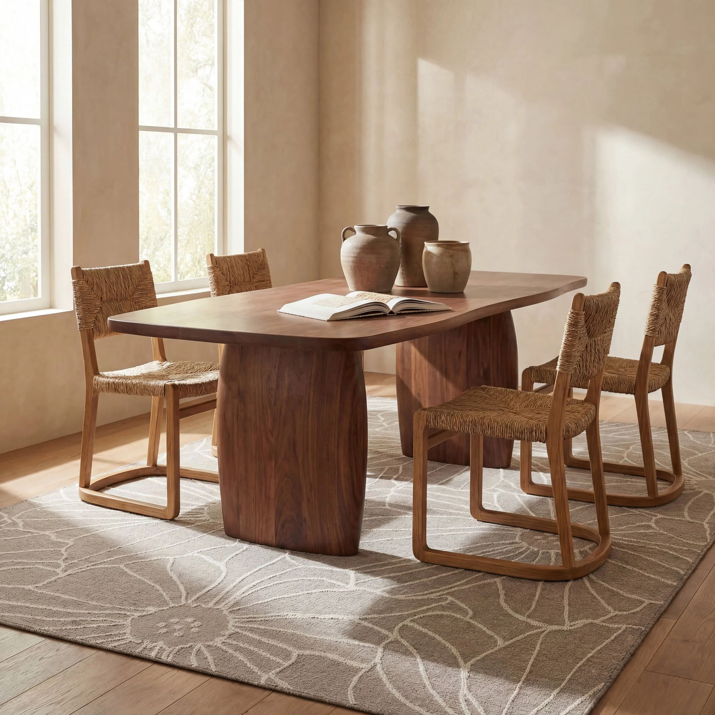 Chroma Modern Floral Indoor/Outdoor Rug | Grey - Image 7