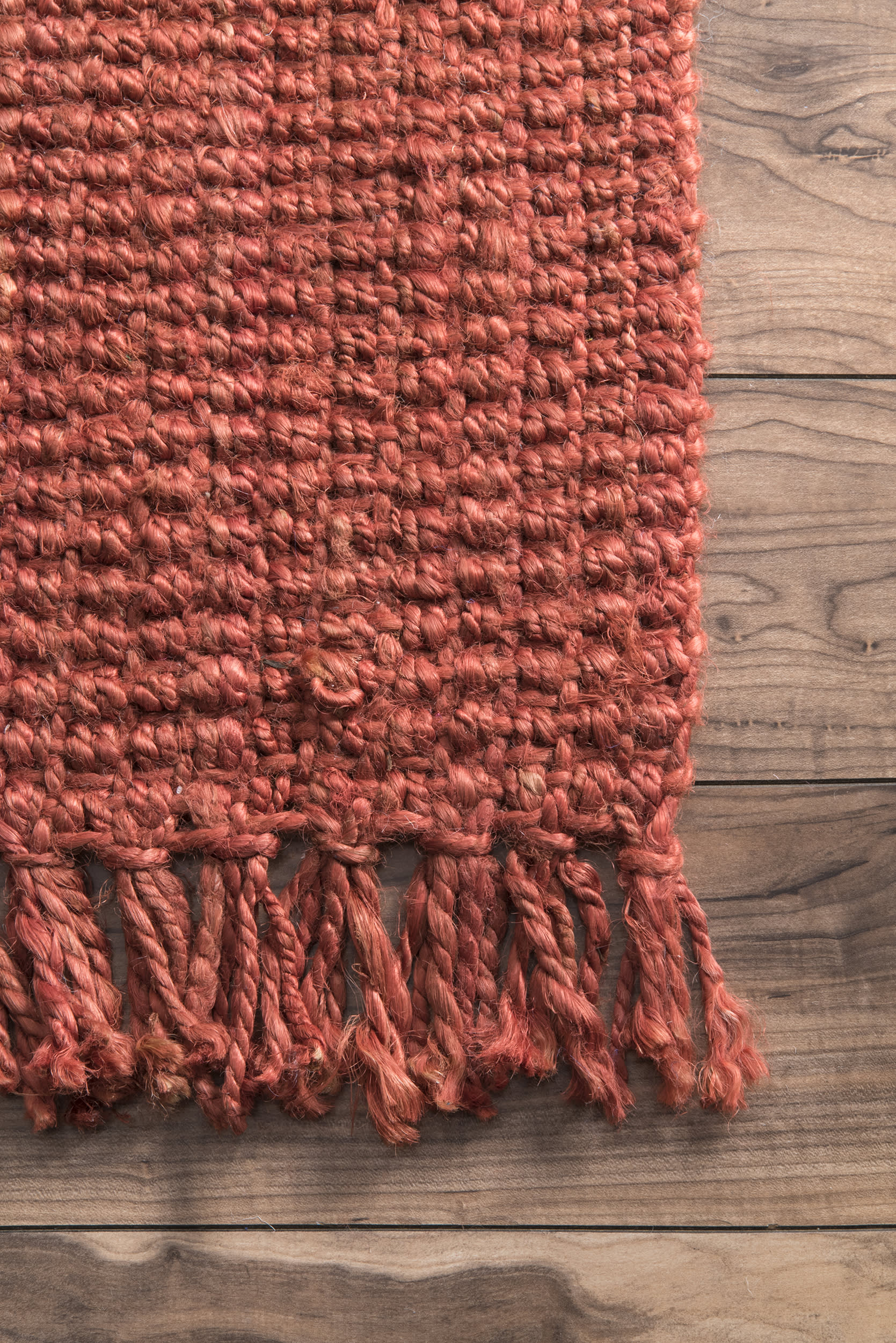 Chunky Jute Tasseled Rug | Brick - Image 3