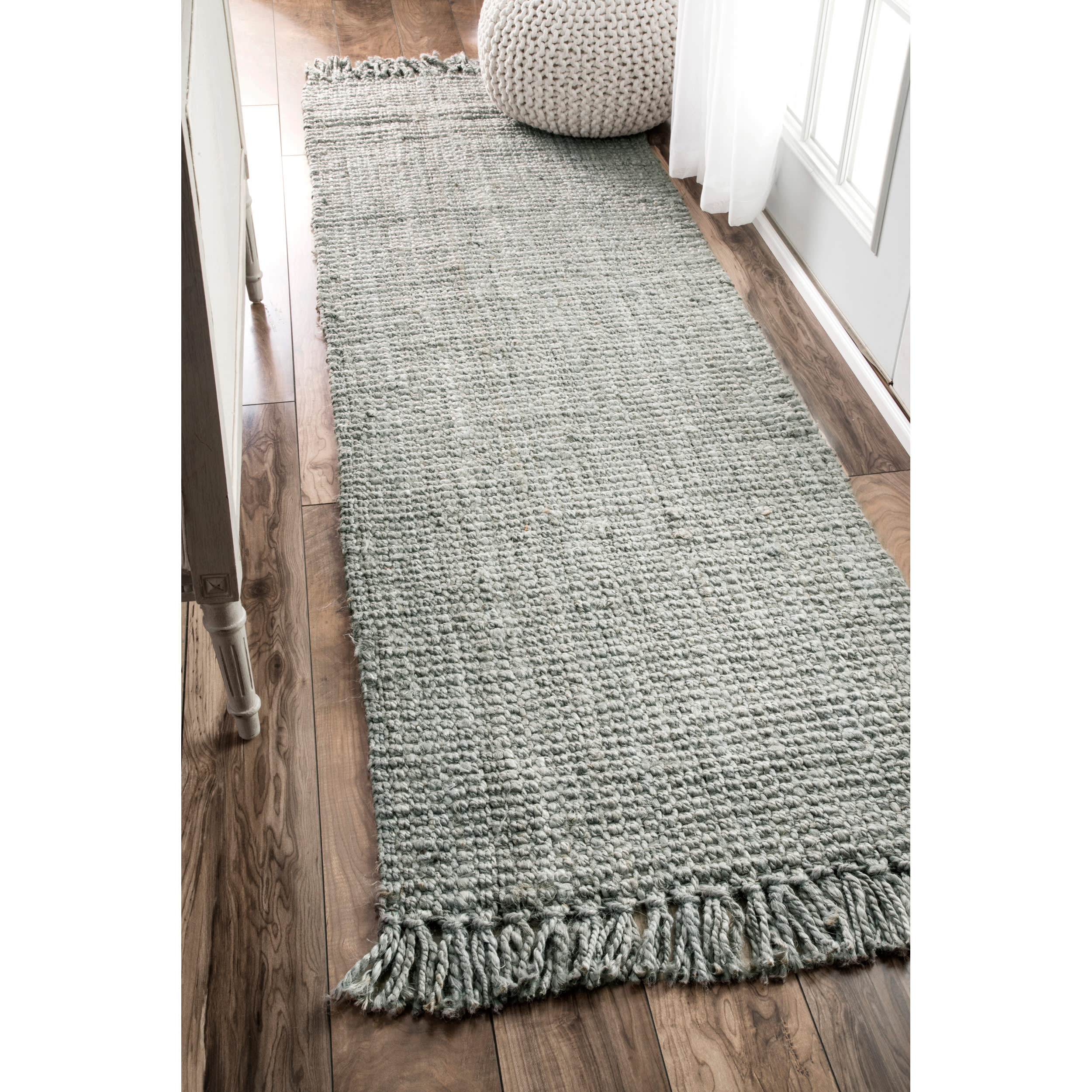 Chunky Jute Tasseled Rug | Grey - Image 2