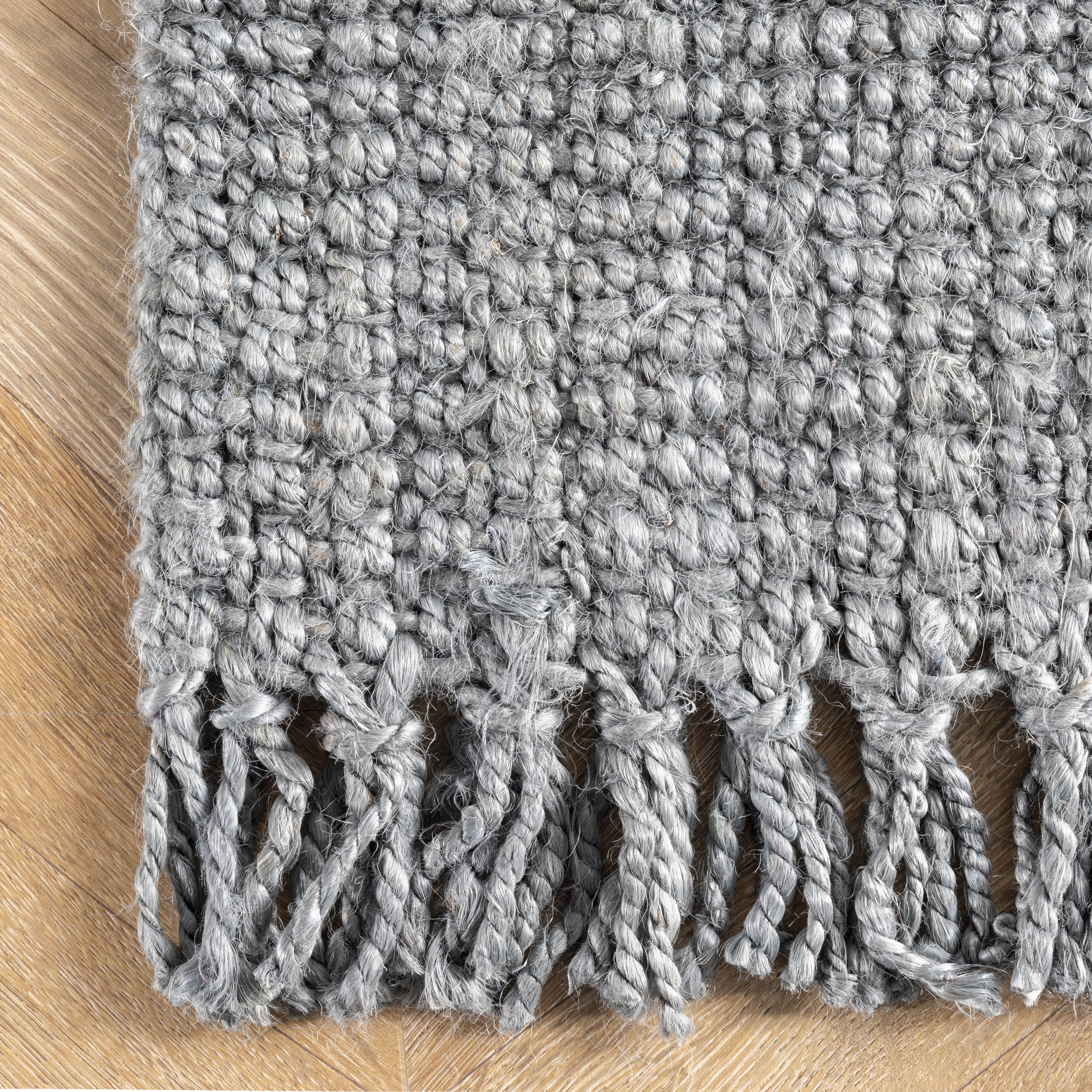 Chunky Jute Tasseled Rug | Grey - Image 3