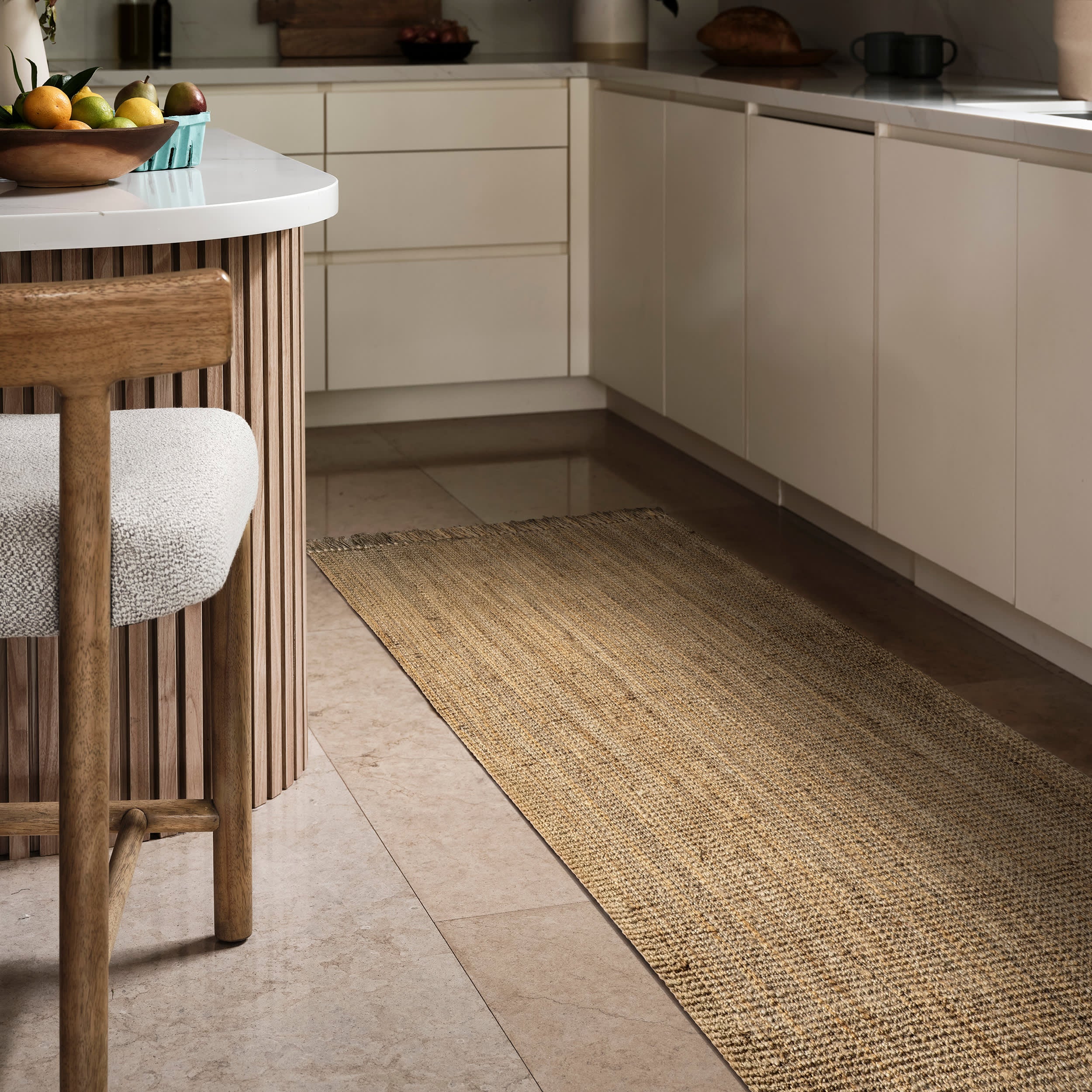 Chunky Jute Tasseled Rug | Natural - Image 2