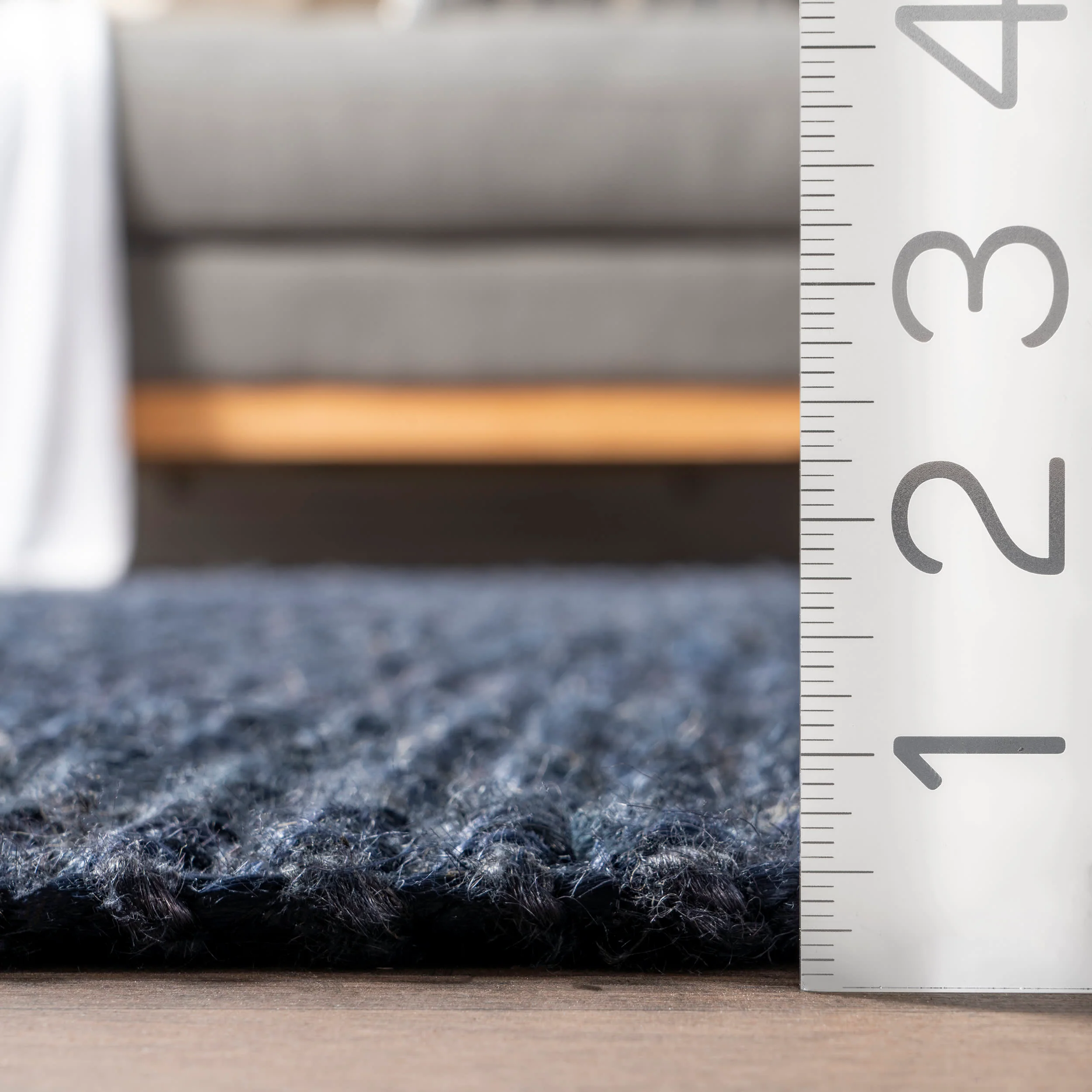 Chunky Jute Tasseled Rug | Navy - Image 5