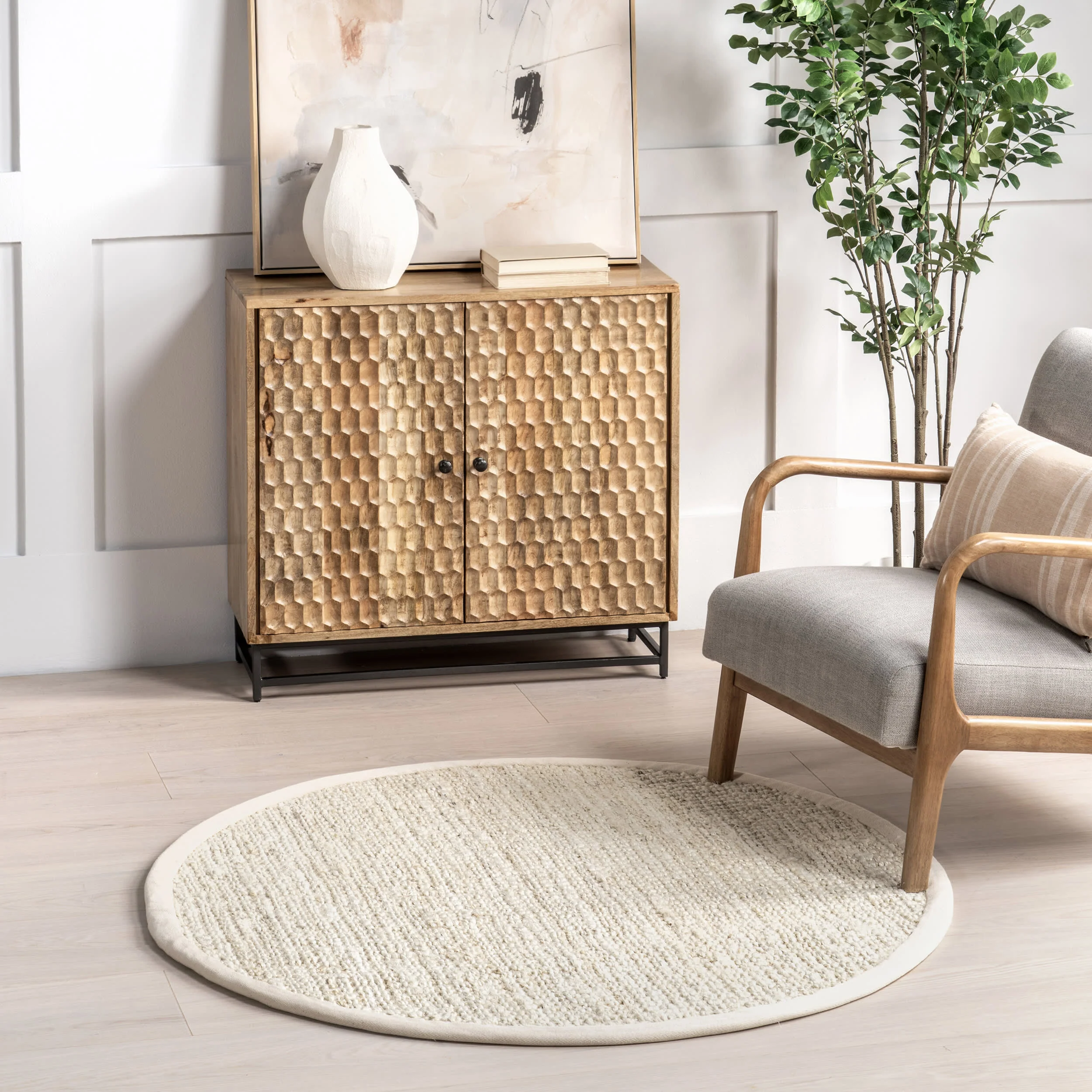 Chunky Jute Tasseled Rug | Off White - Image 2