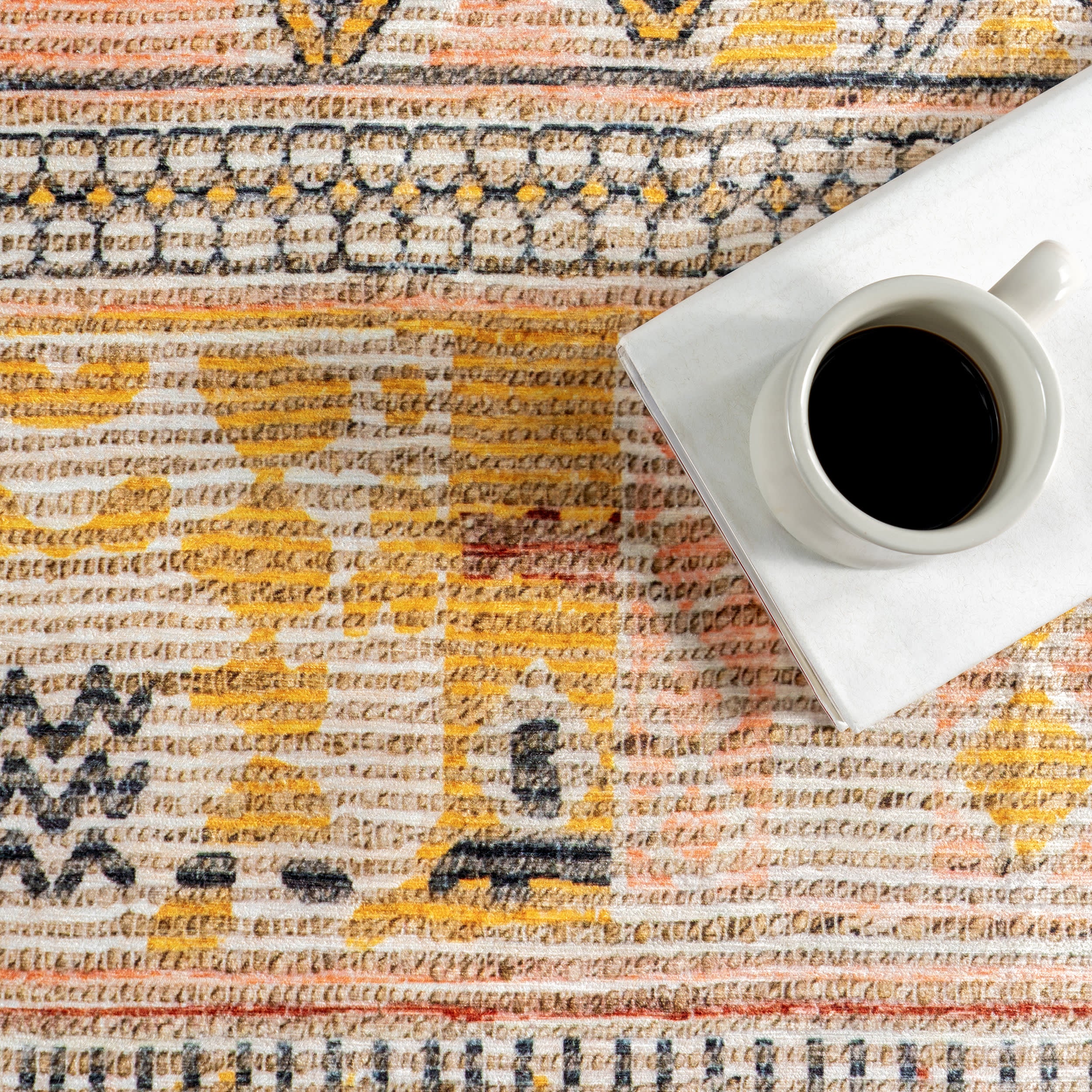 Cielo Abstract Spill Proof Washable Rug | Multicolor - Image 8