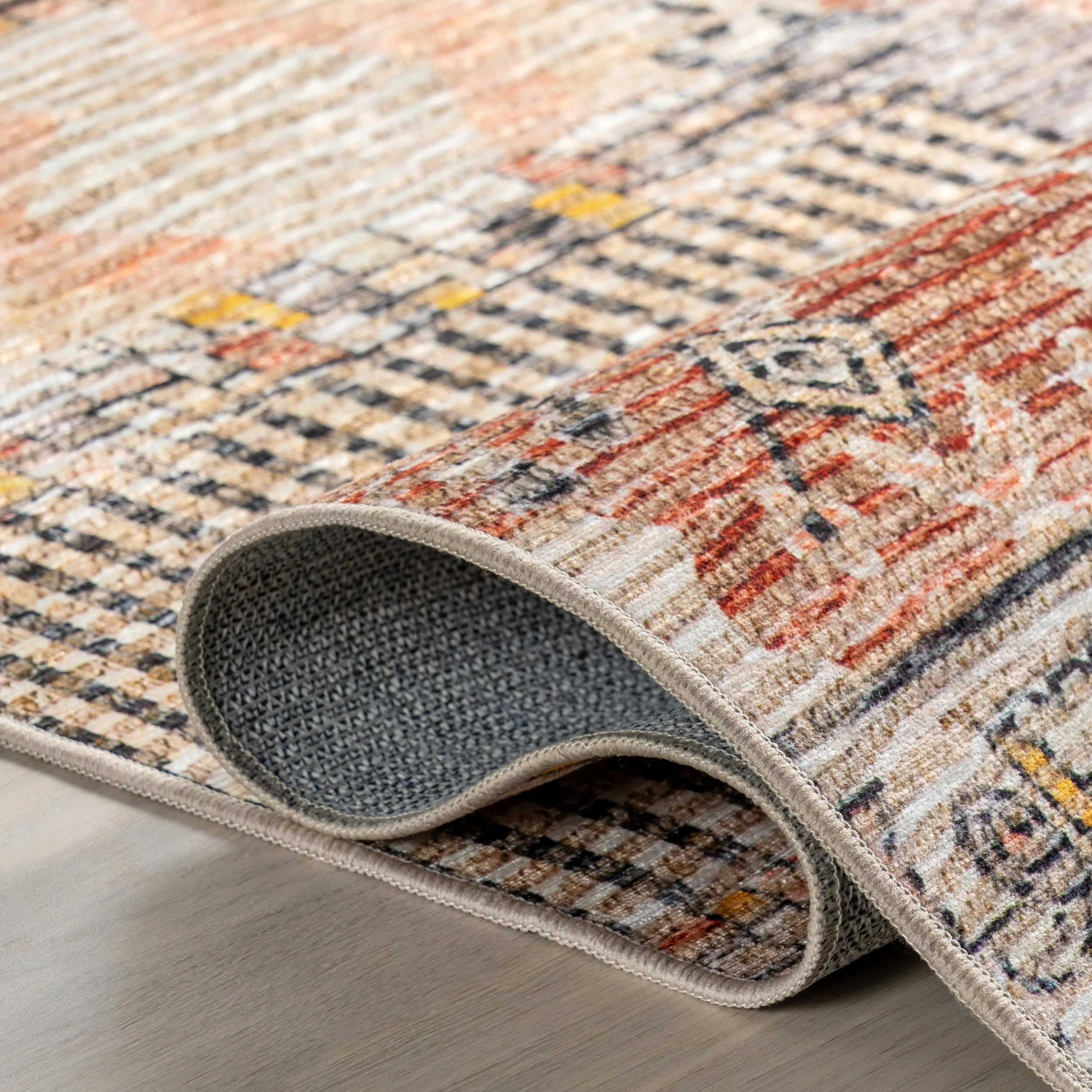Cielo Abstract Spill Proof Washable Rug | Multicolor - Image 9