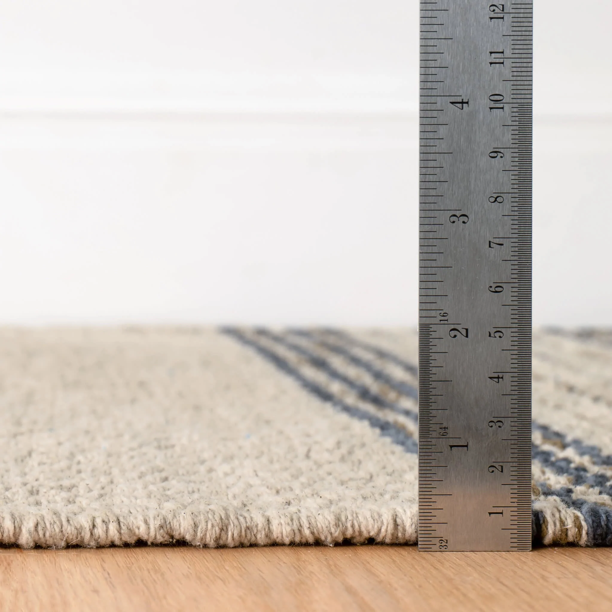 Cielo Stripe Handwoven Cotton Rug | Navy - Image 6