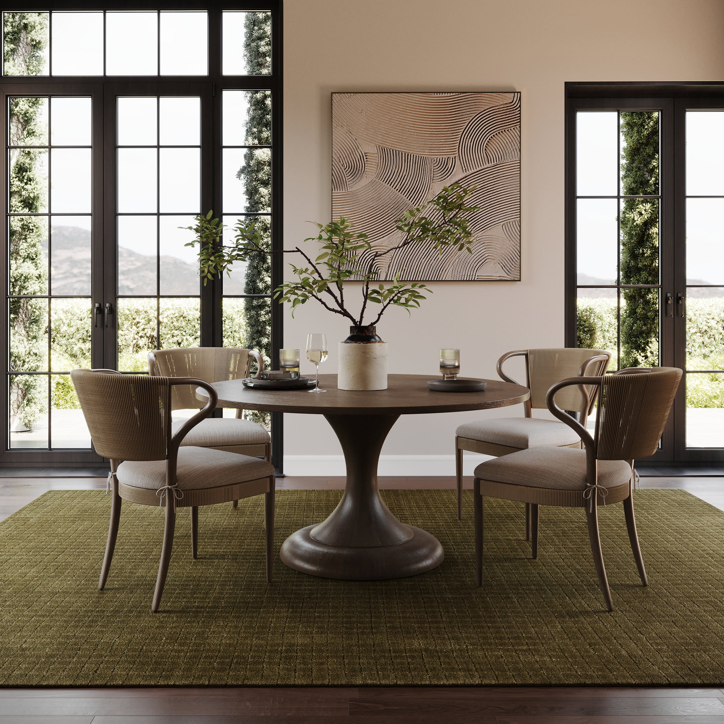 Cinnara Moroccan Striped Rug | Green - Image 2