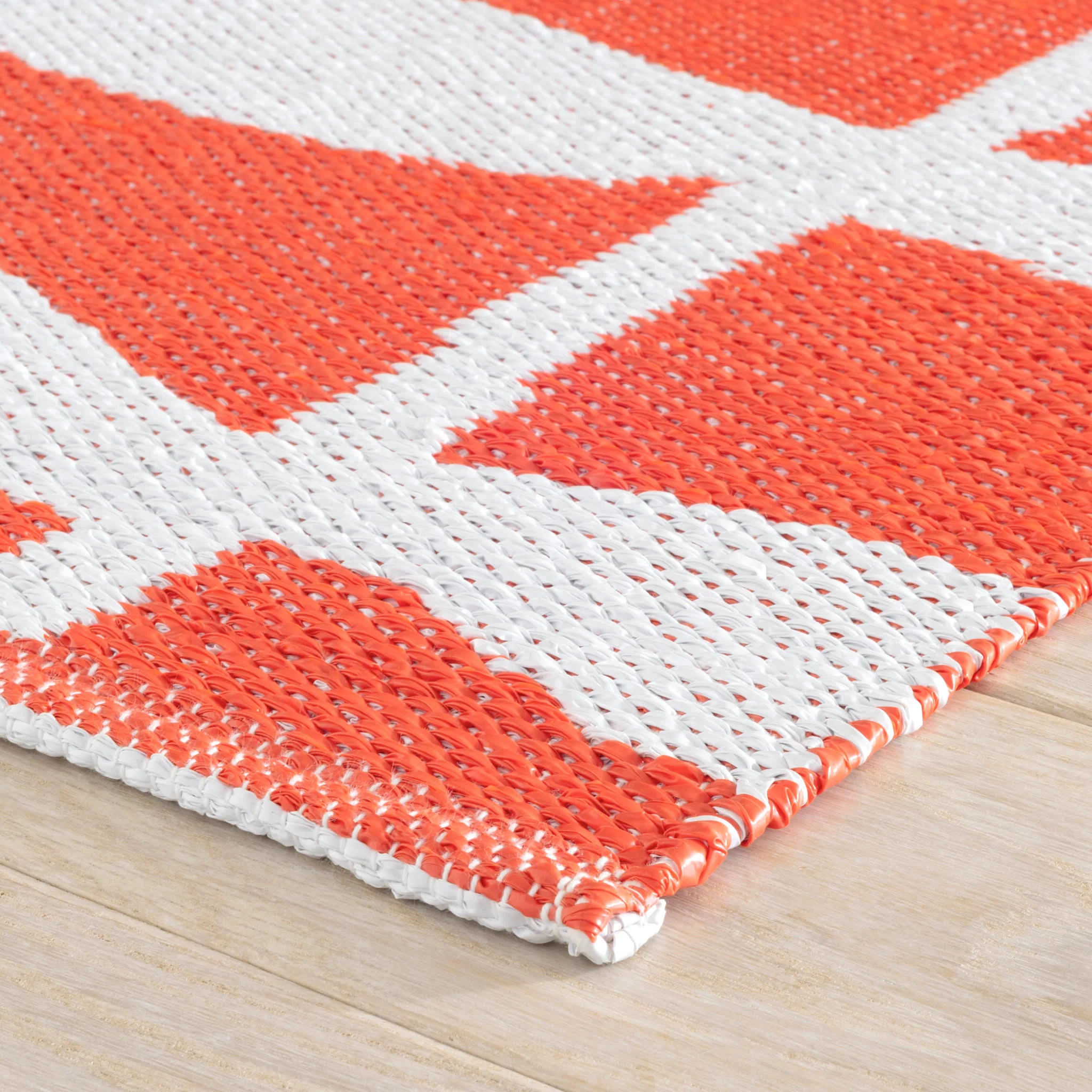 Circuit Handwoven Indoor/Outdoor Rug | Tangerine - Image 5
