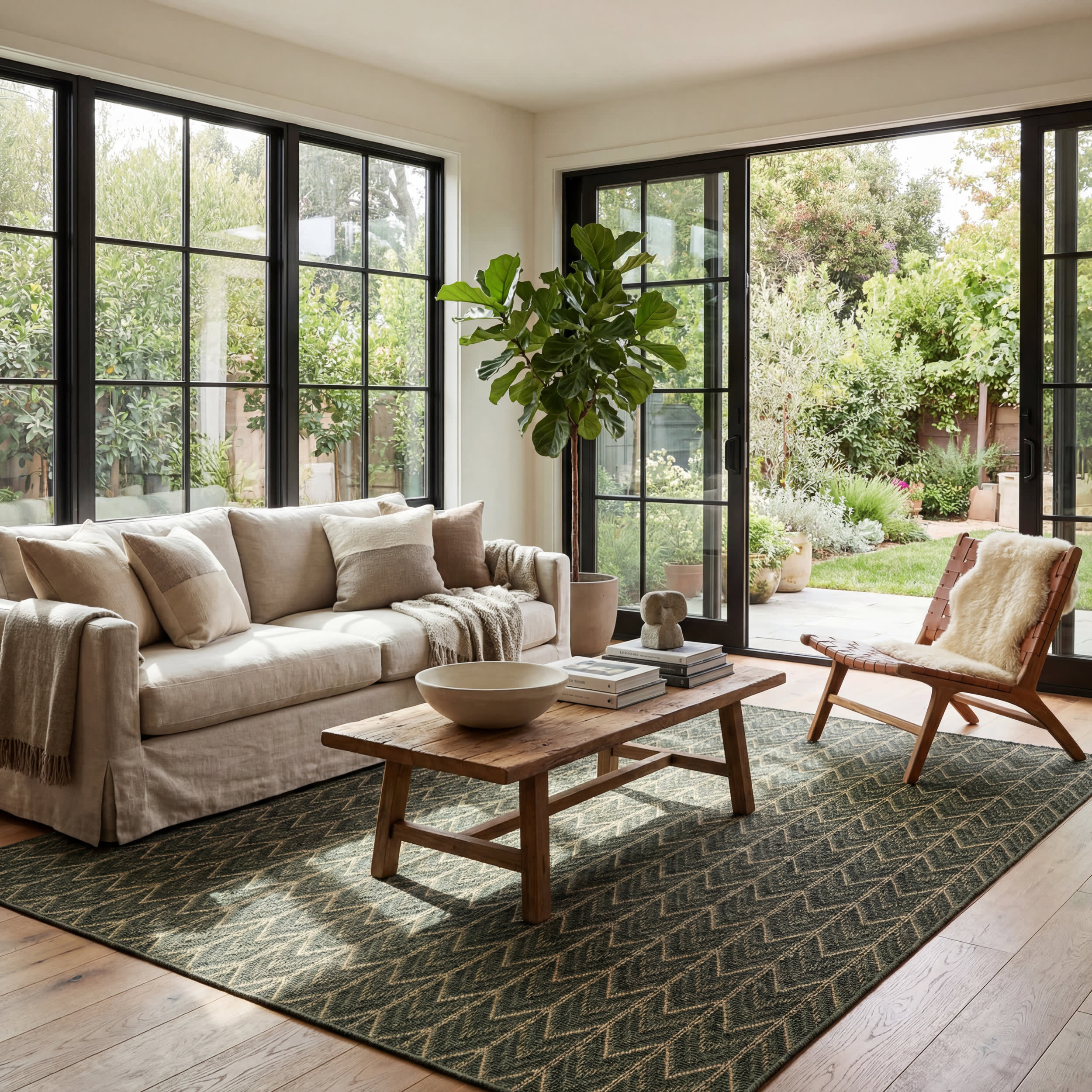 Cirella Modern Chevron Indoor/Outdoor Rug | Green - Image 10