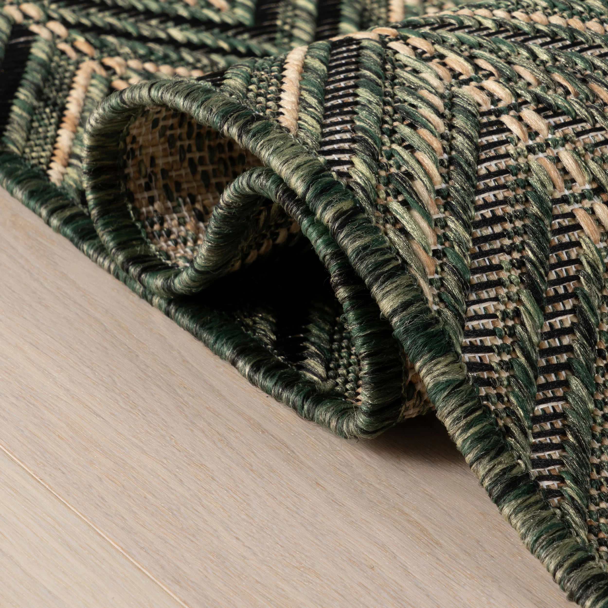 Cirella Modern Chevron Indoor/Outdoor Rug | Green - Image 11