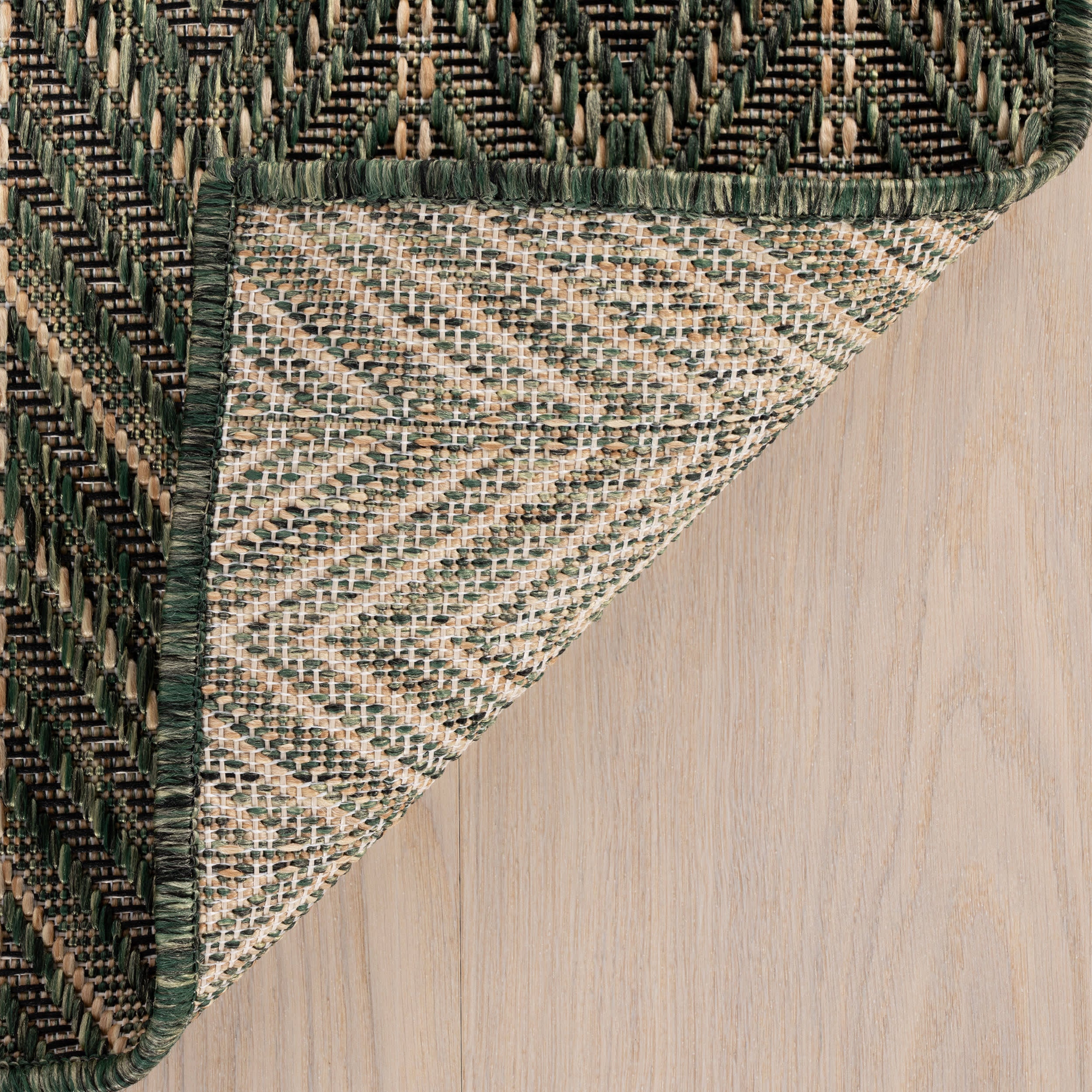 Cirella Modern Chevron Indoor/Outdoor Rug | Green - Image 8