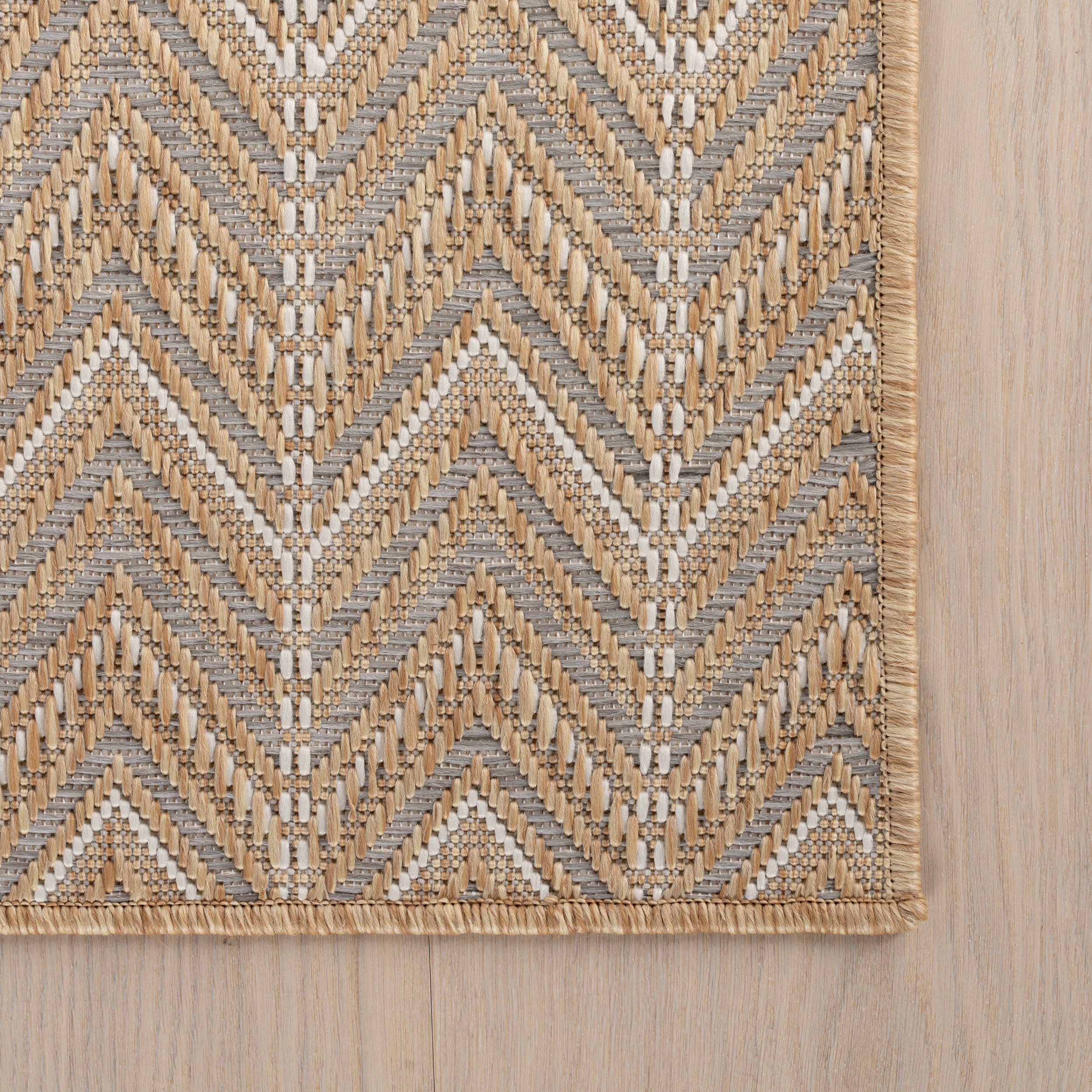 Cirella Modern Chevron Indoor/Outdoor Rug | Natural - Image 3