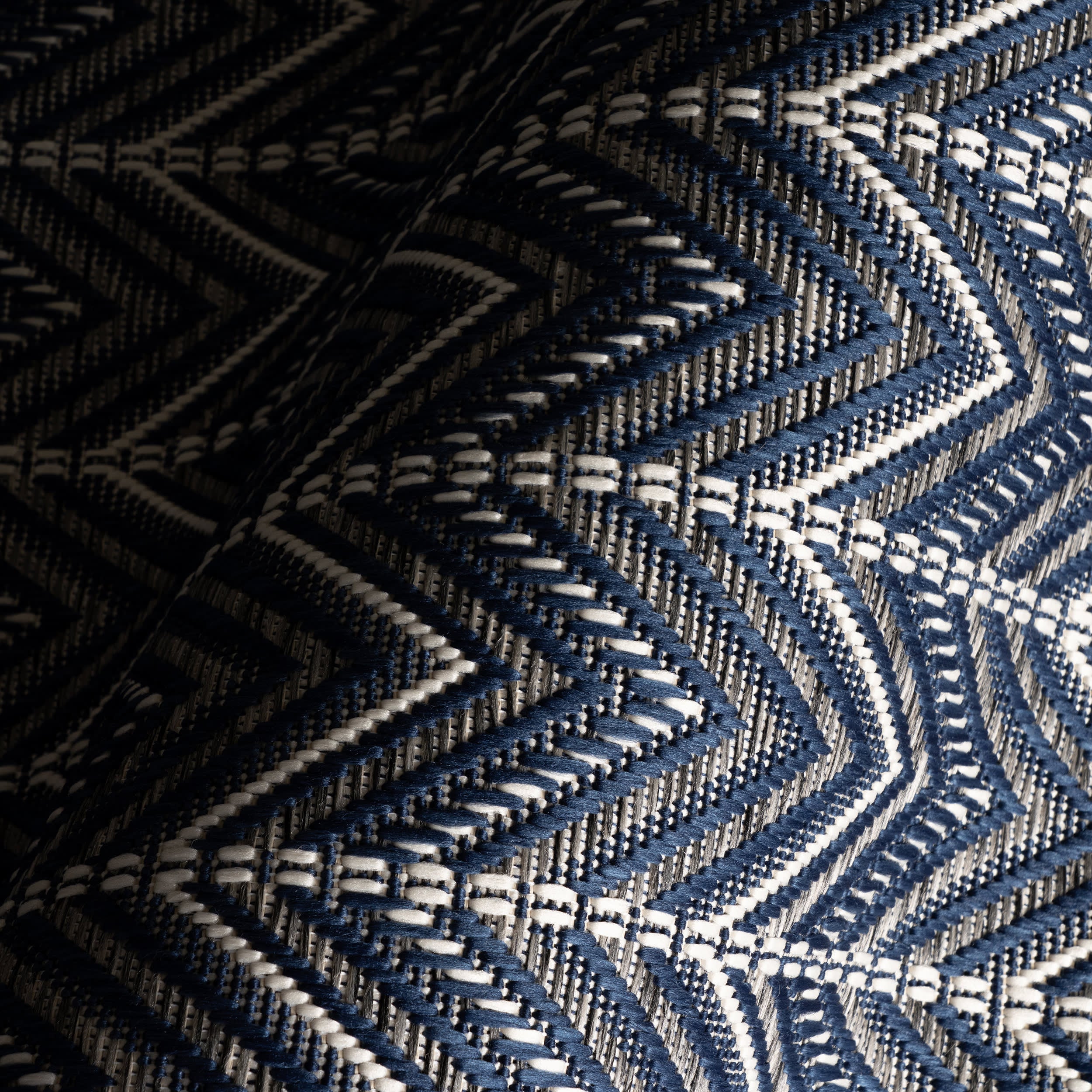 Cirella Modern Chevron Indoor/Outdoor Rug | Navy - Image 2