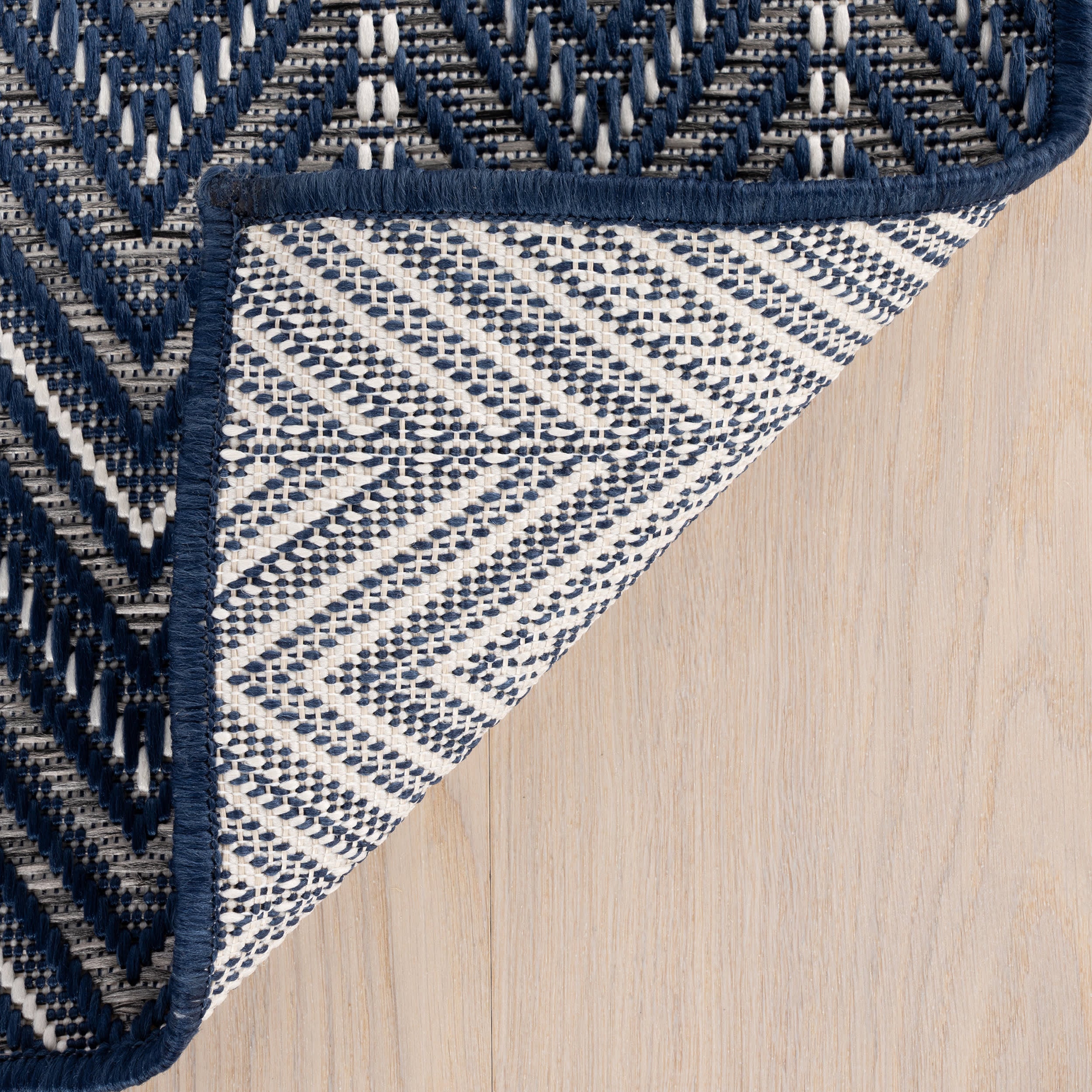Cirella Modern Chevron Indoor/Outdoor Rug | Navy - Image 5