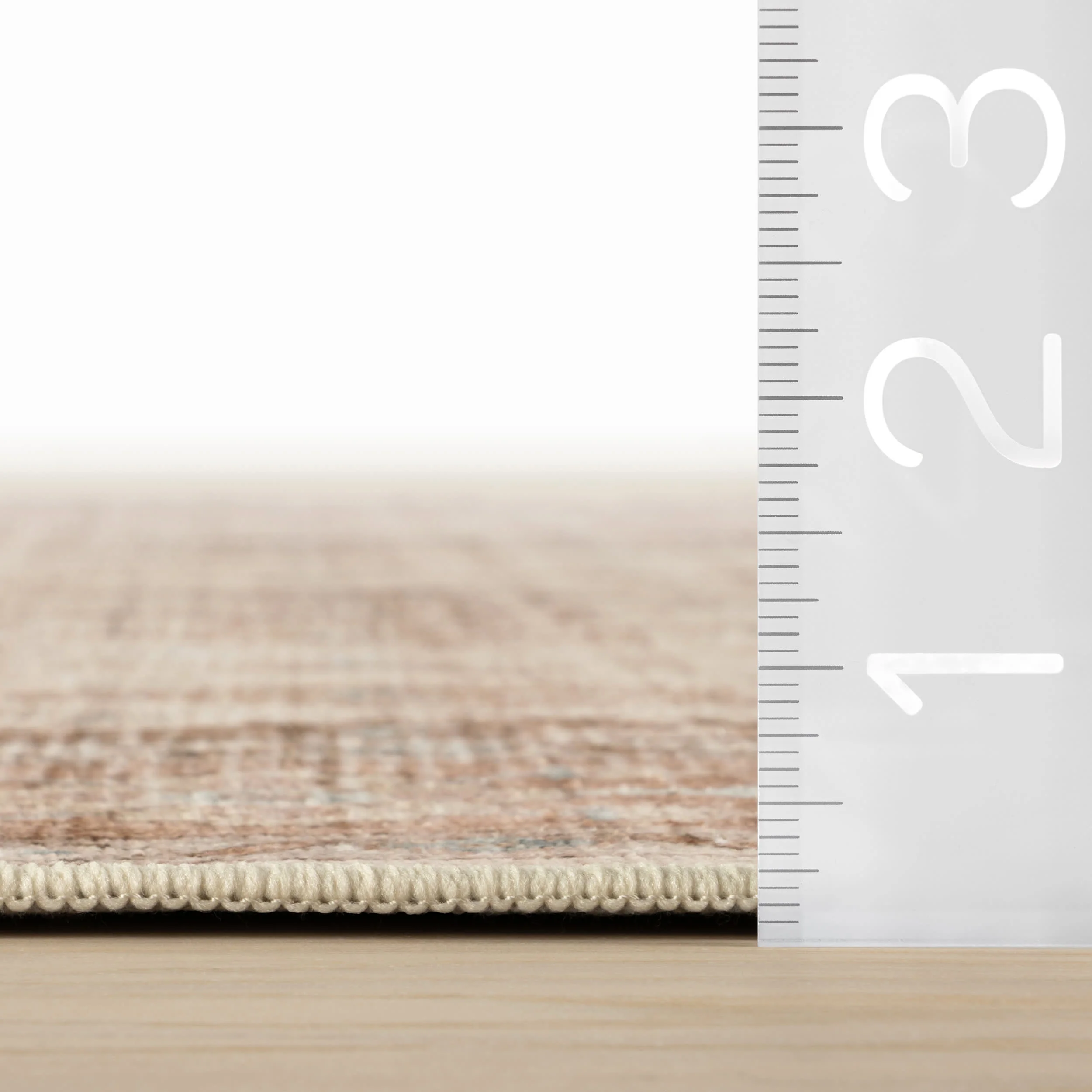 Cise Traditional Bordered Washable Rug | Peach - Image 5