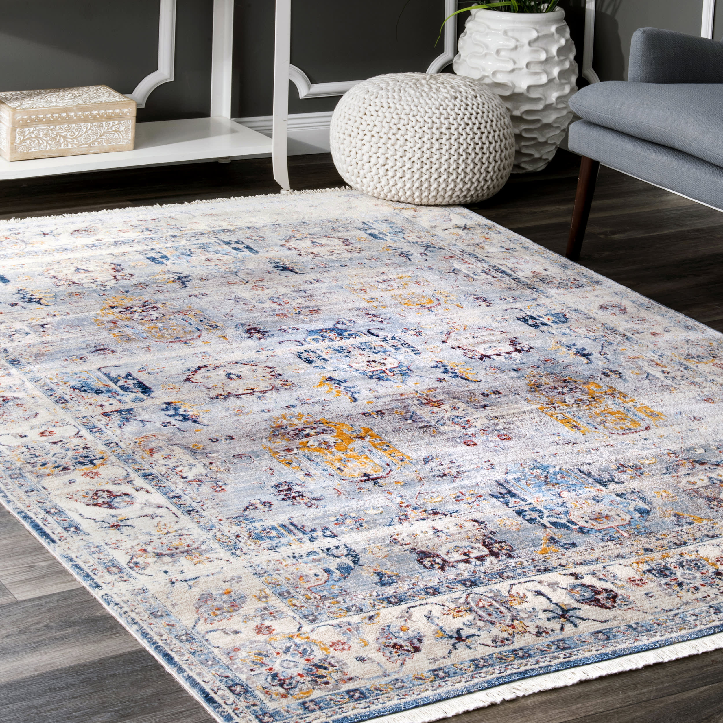 Citronite Fringe Rug | Grey - Image 2