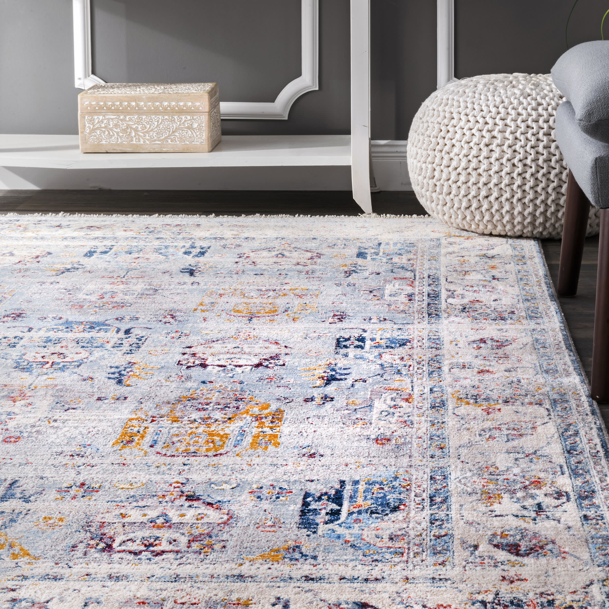 Citronite Fringe Rug | Grey - Image 4