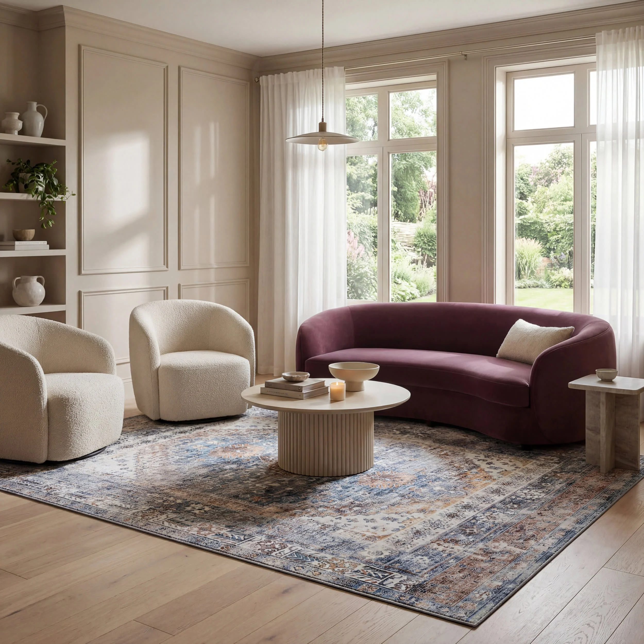 Clarese Oriental and Persian Washable Rug | Blue - Image 2