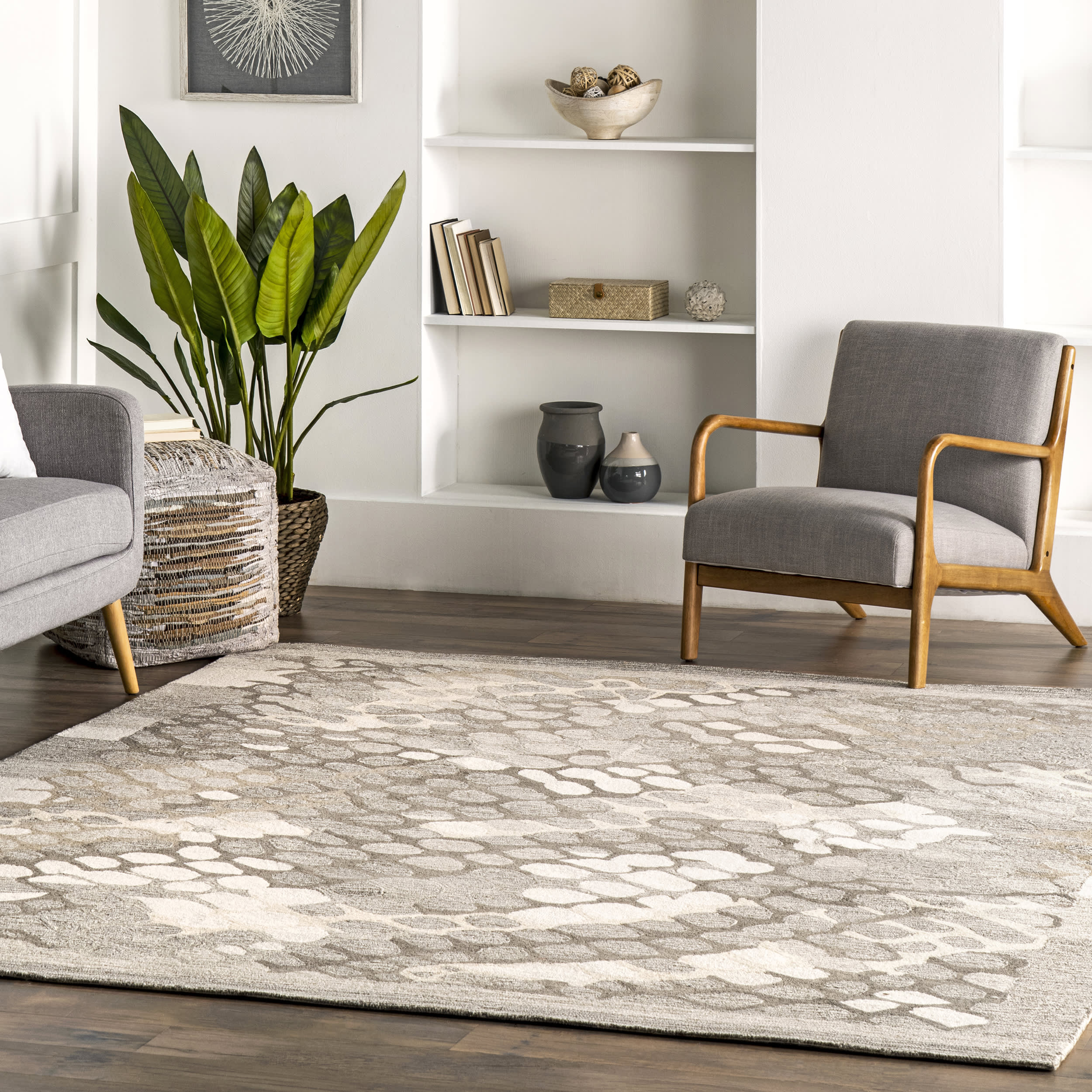 Clarissa Wool Contemporary Rug | Ivory - Image 2